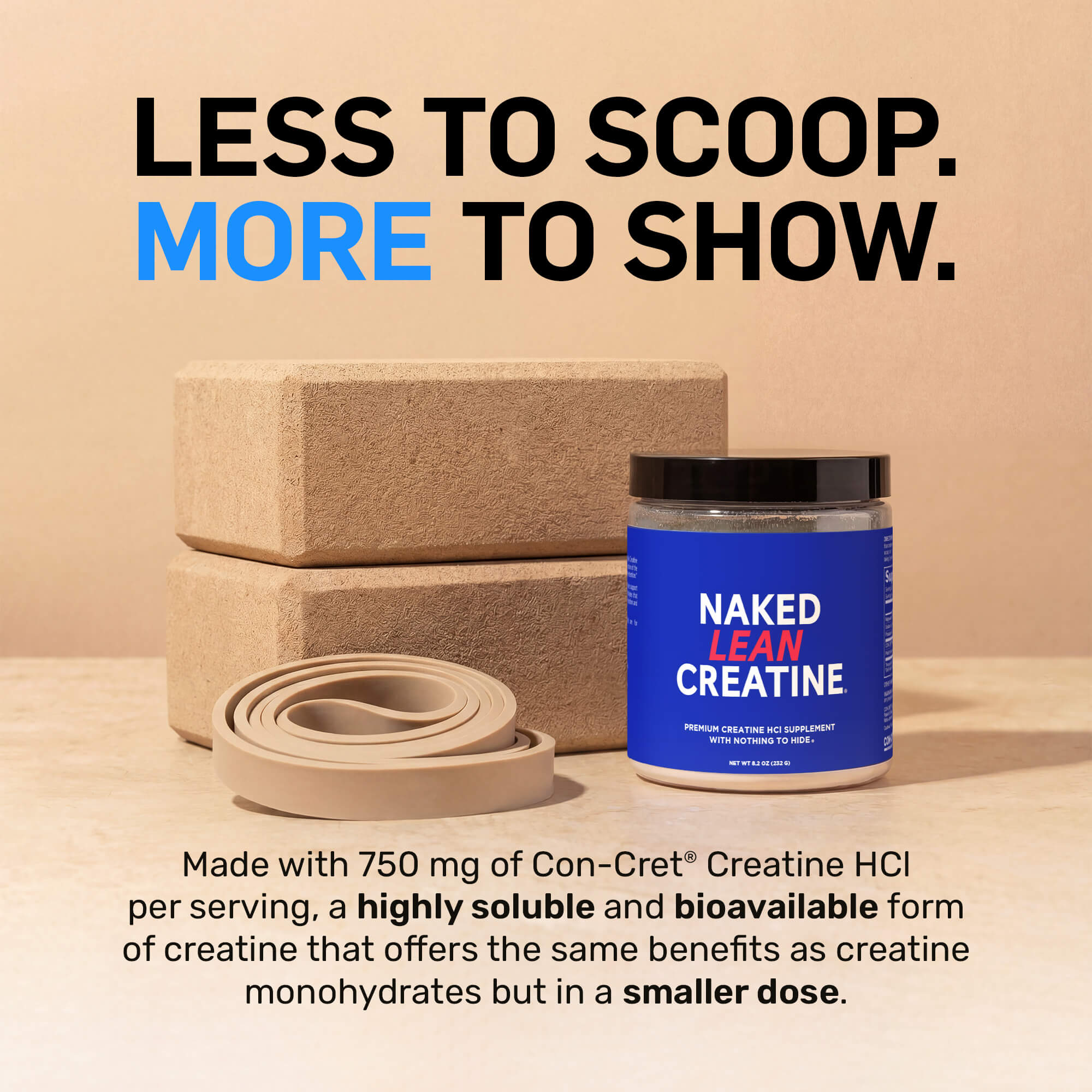 Creatine HCl Powder - Unflavored - Workout Strength Support Formula