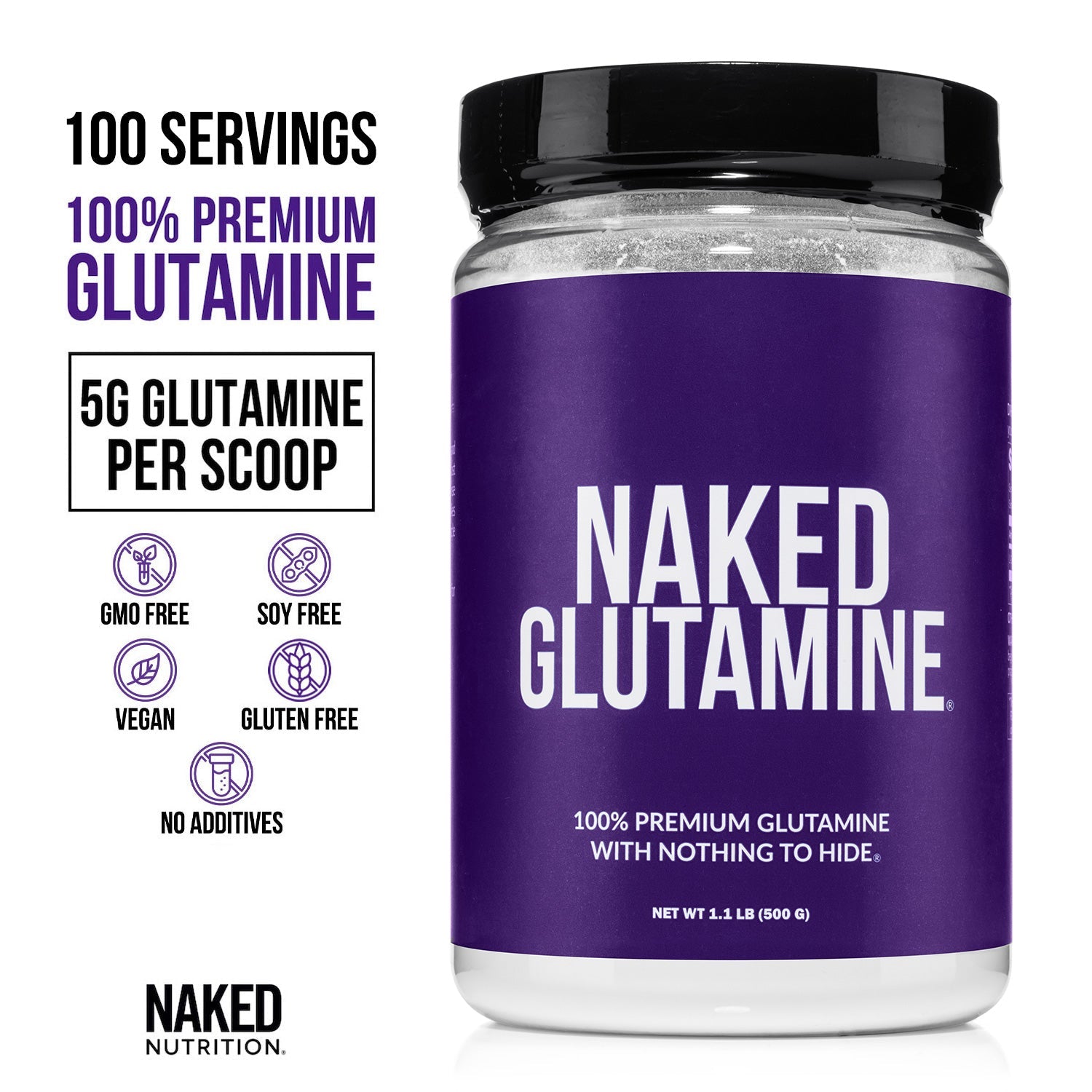 Glutamine Powder - 1.1LB - Everyday Wellness Drink Mix