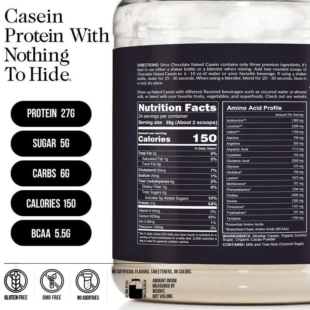 Chocolate Casein Protein Powder - Chocolate - Creamy Bedtime Protein Powder