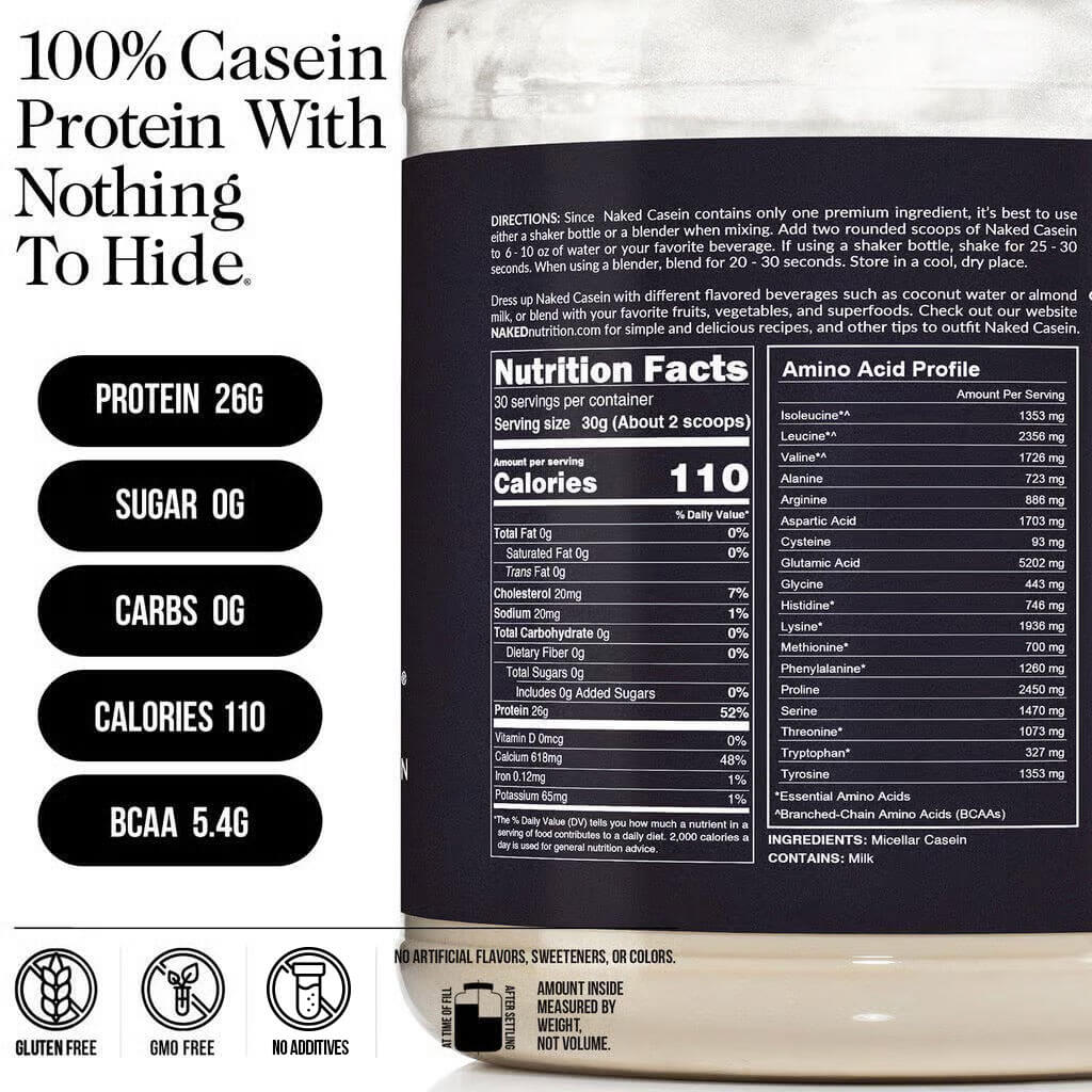 Micellar Casein Protein Powder - Unflavored - Creamy Bedtime Protein Powder