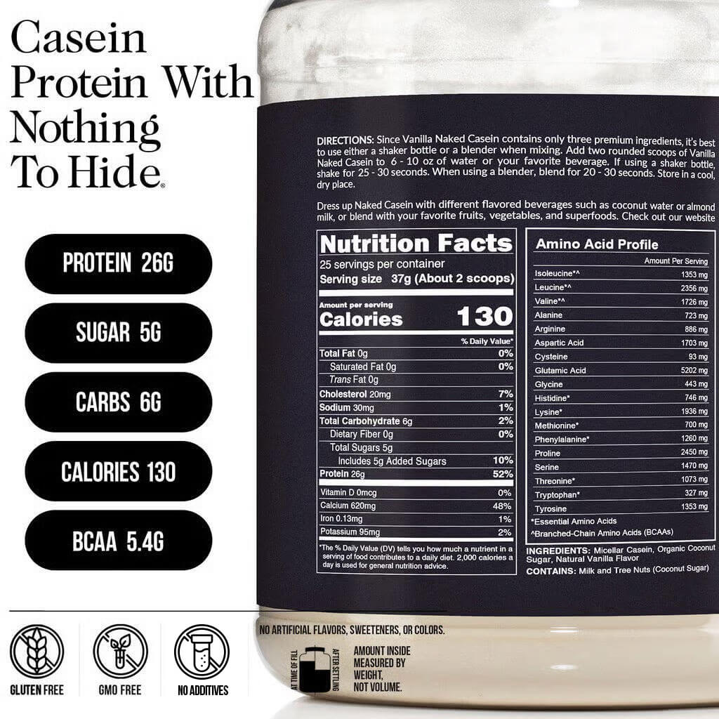 Vanilla Casein Protein Powder - Vanilla - Creamy Bedtime Protein Powder