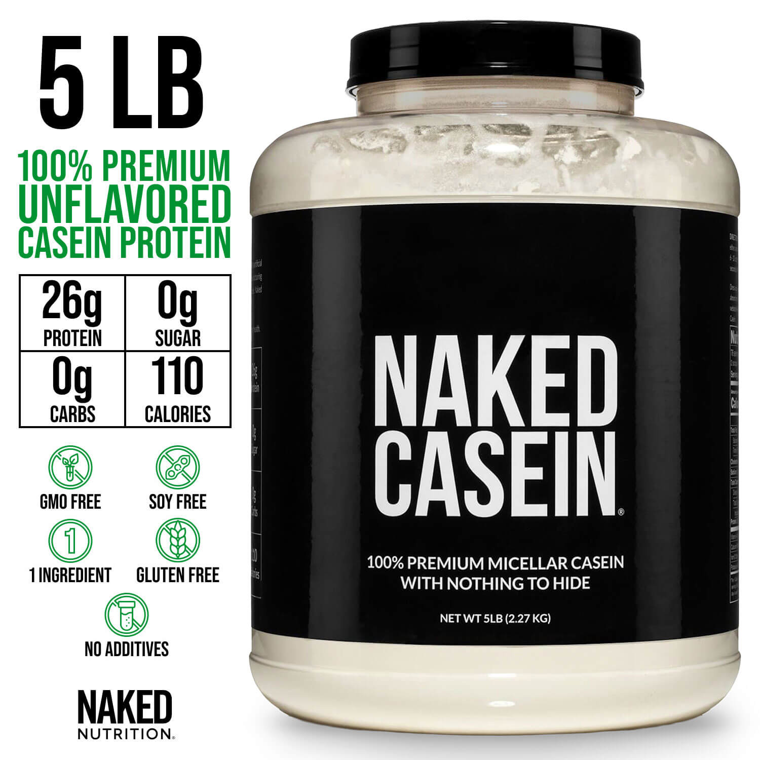 Micellar Casein Protein Powder - Unflavored - Creamy Bedtime Protein Powder