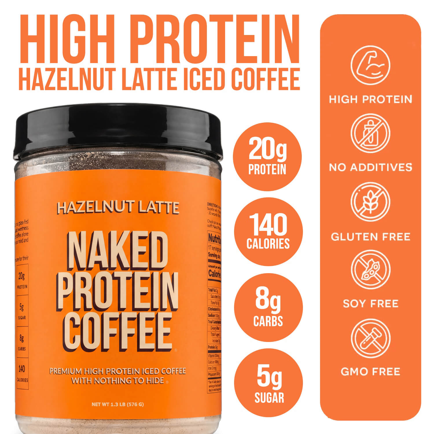 Hazelnut Latte Protein Iced Coffee - Hazelnut Latte - Daily Active Lifestyle Essential