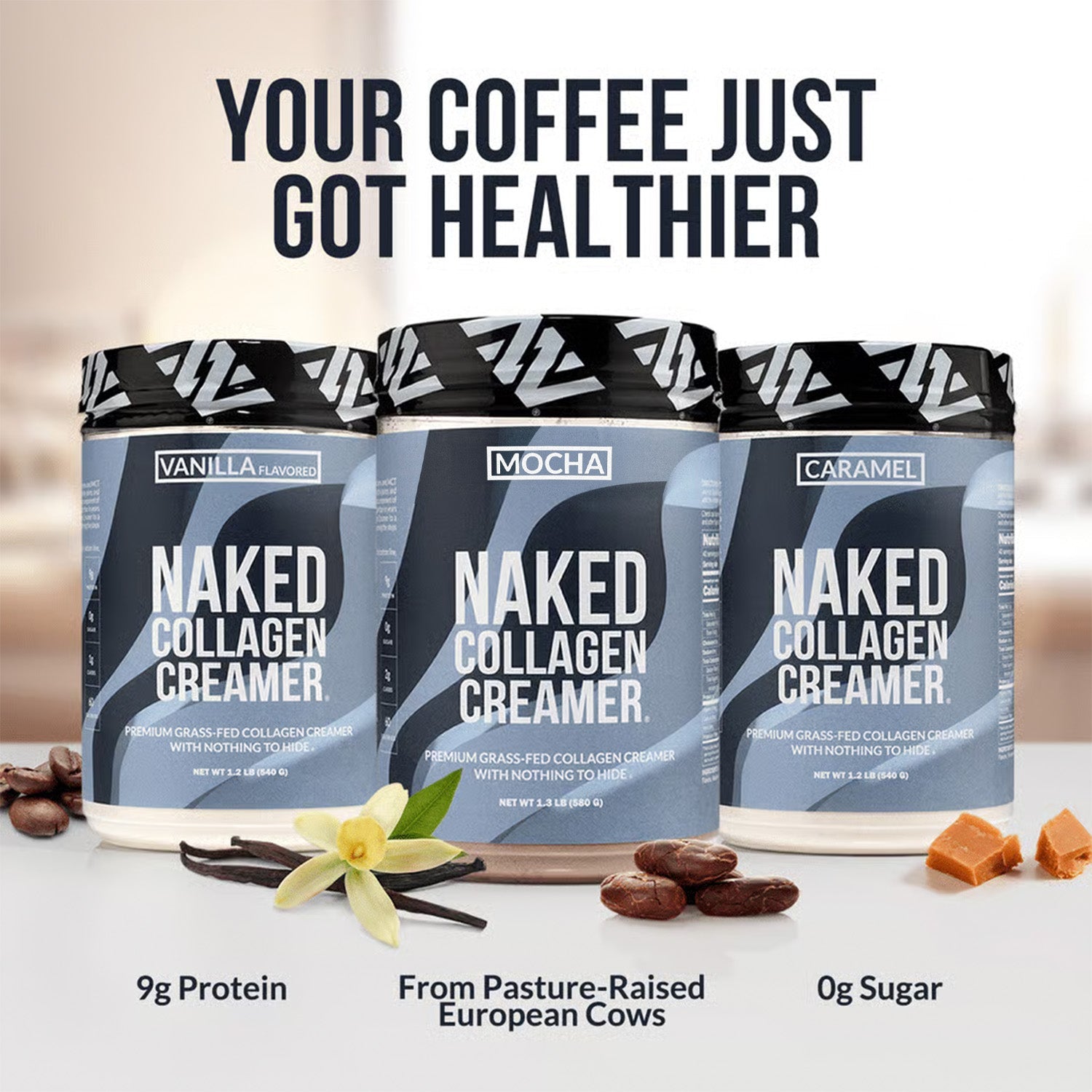 Mocha Coffee Creamer - Mocha Collagen Creamer - Unflavored Collagen For Smooth Mixing