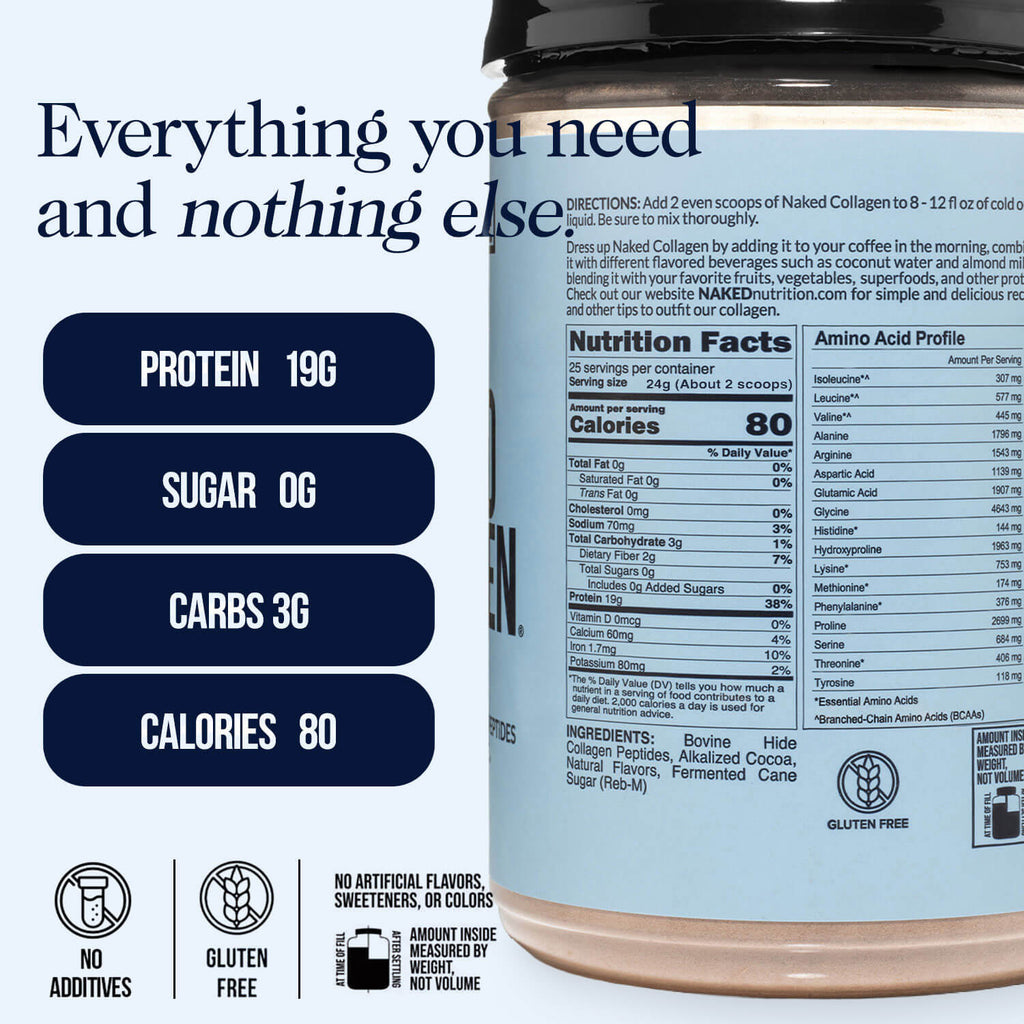 Chocolate Collagen Peptides Powder - Chocolate Collagen Peptides - Unflavored Collagen For Smooth Mixing
