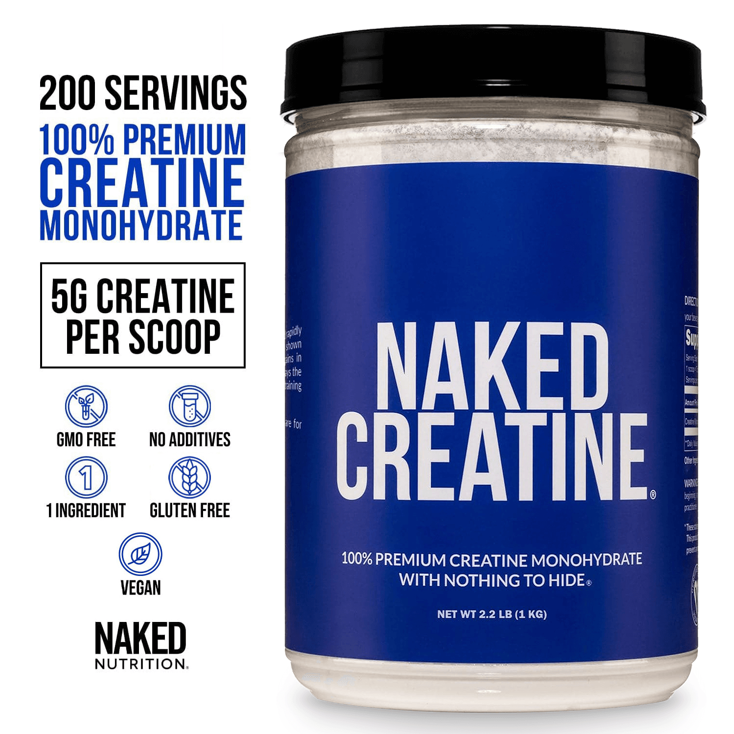Creatine Monohydrate Powder - Unflavored - Workout Strength Support Formula