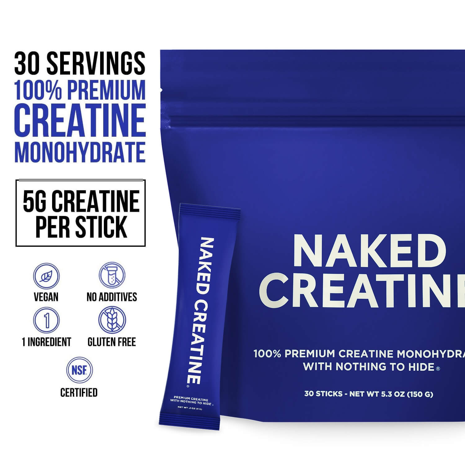 Creatine Travel Packets - Unflavored Sticks - Workout Strength Support Formula