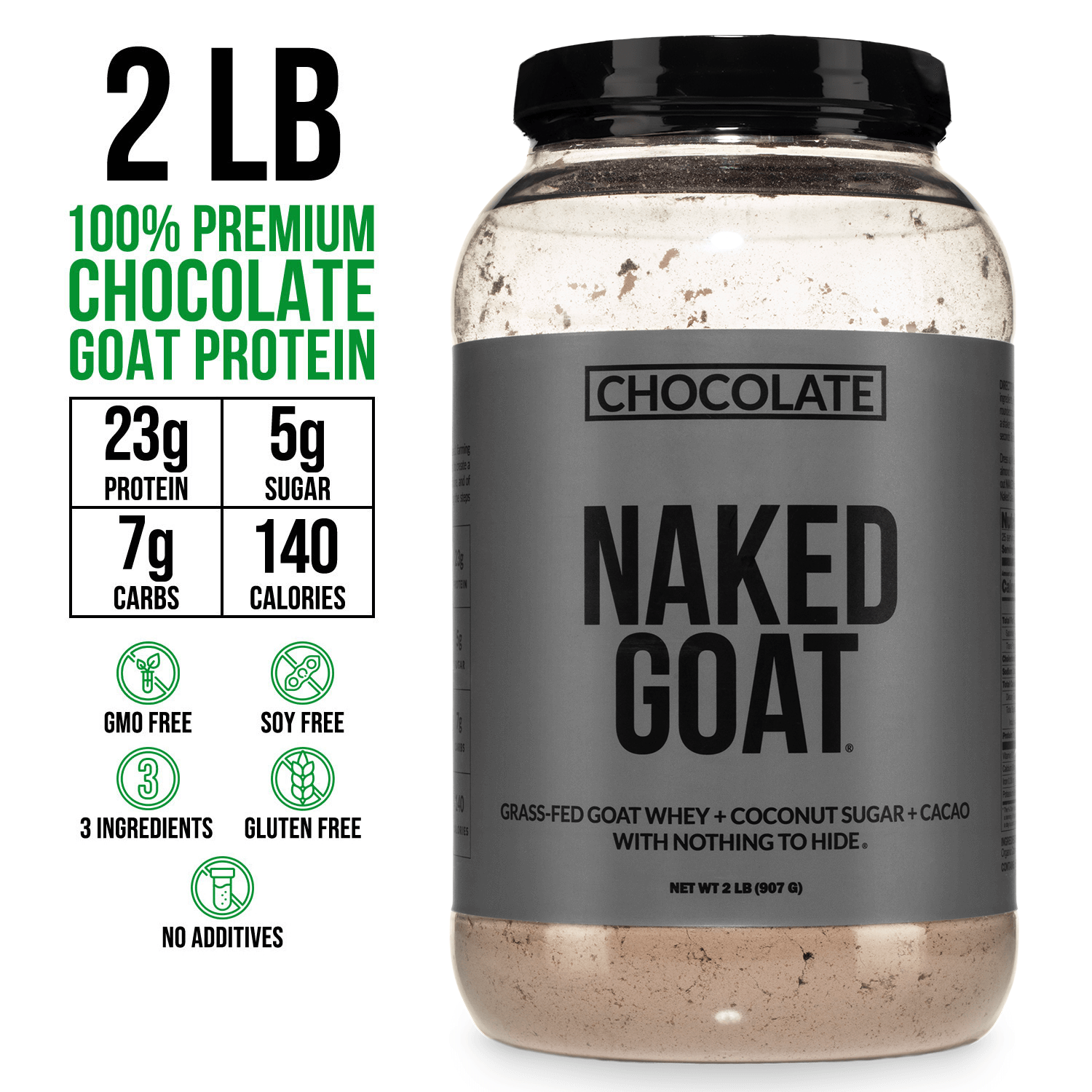 Chocolate Goat Whey Protein Powder - Chocolate - Post Workout Protein Blend