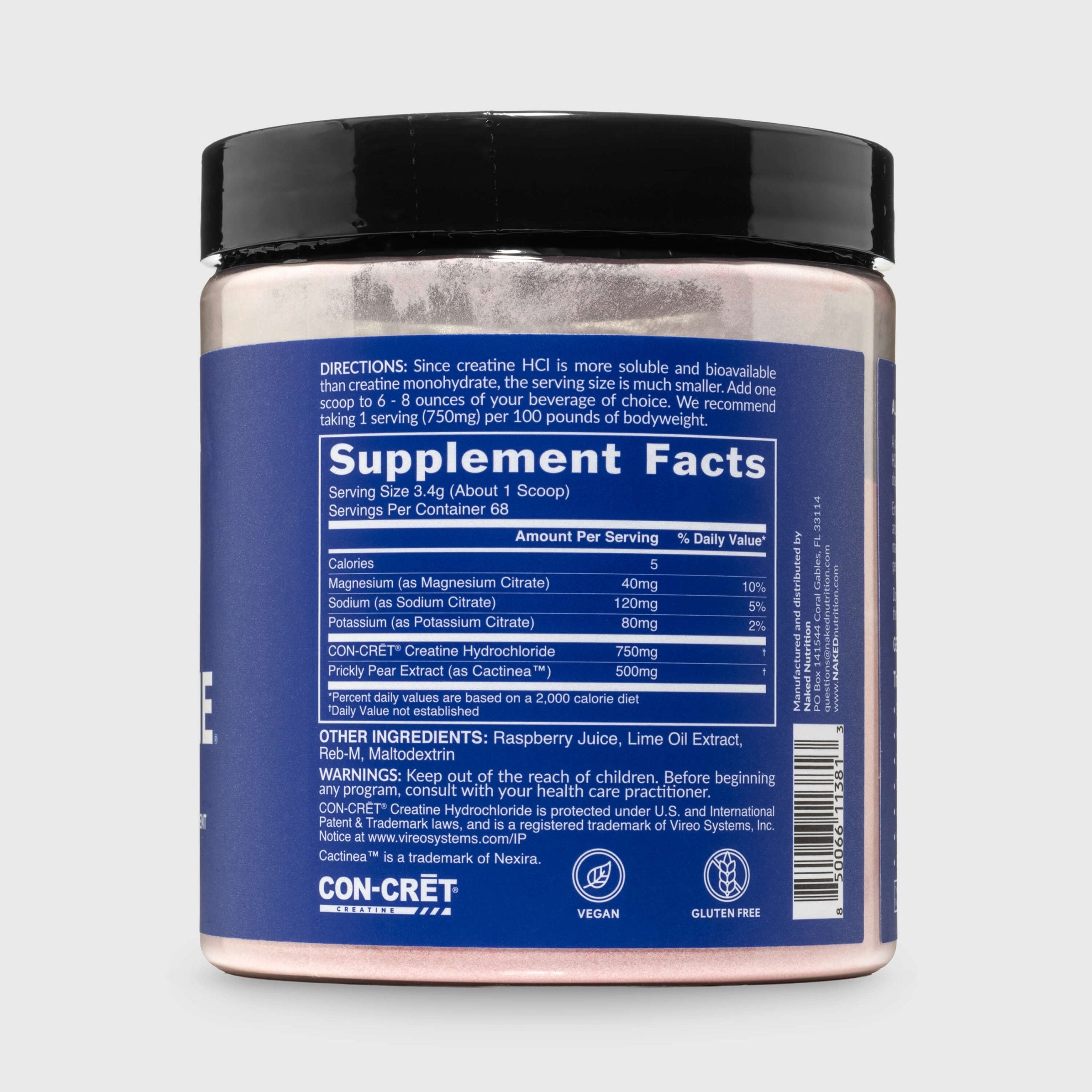Raspberry Lime Creatine HCl Powder - Raspberry Lime - Workout Strength Support Formula