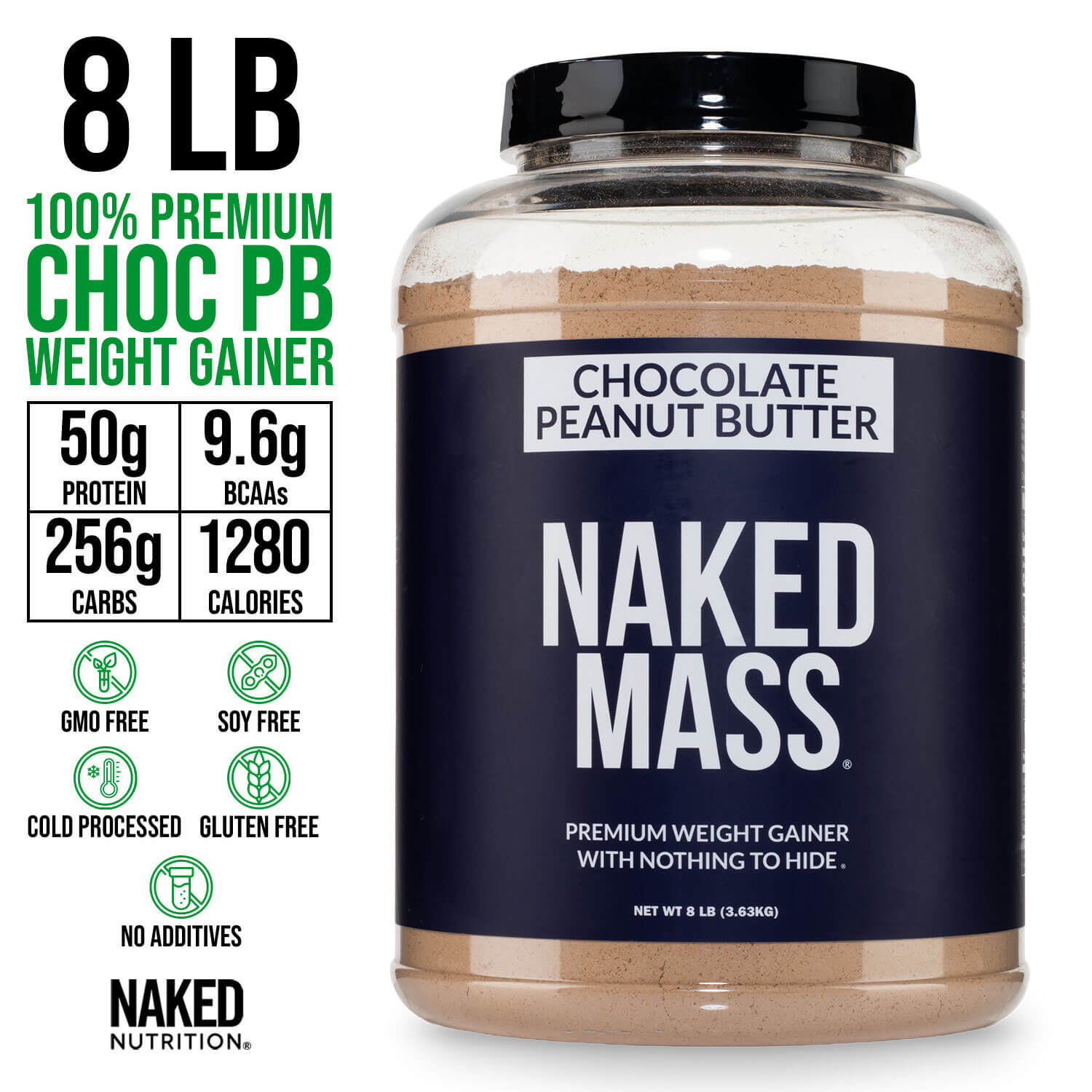 Chocolate Peanut Butter Mass Gainer Protein Supplement - Chocolate PB - Serious Muscle Building Nutrition