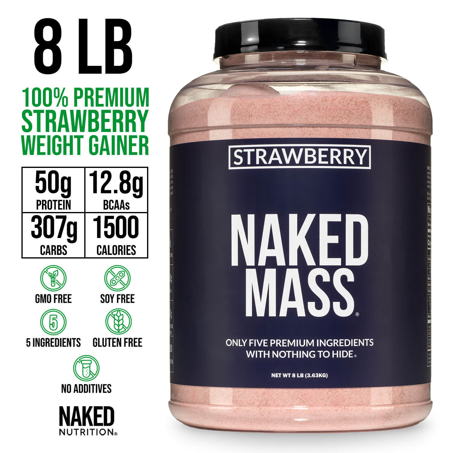 Strawberry Mass Gainer Protein Supplement - Strawberry - Serious Muscle Building Nutrition