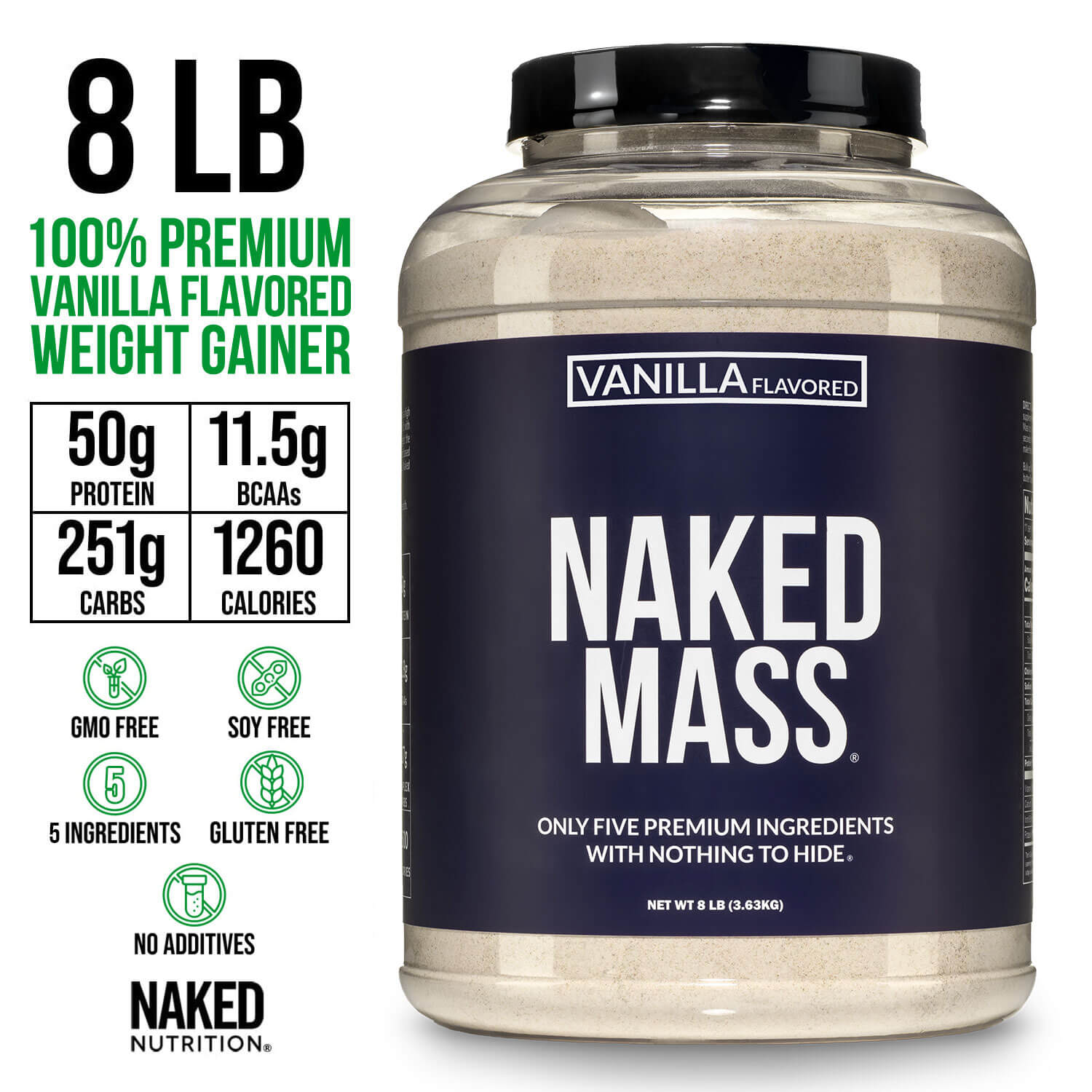 Vanilla Mass Gainer Protein Supplement - Vanilla - Serious Muscle Building Nutrition