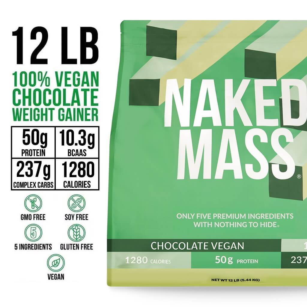 Chocolate Vegan Mass Gainer Supplement - Chocolate (Vegan) 12LB - Serious Muscle Building Nutrition