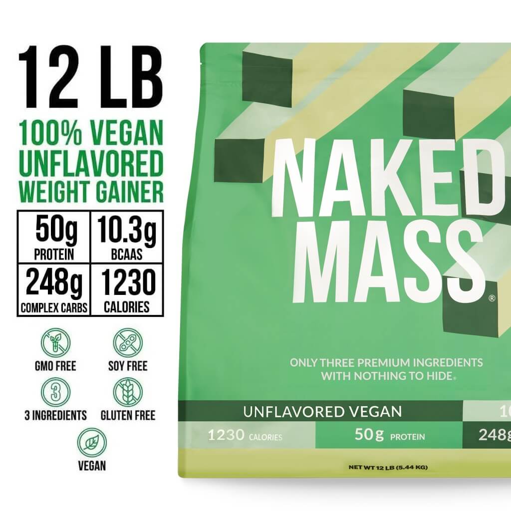 Vegan Mass Gainer Supplement - Unflavored (Vegan) 12LB - Serious Muscle Building Nutrition