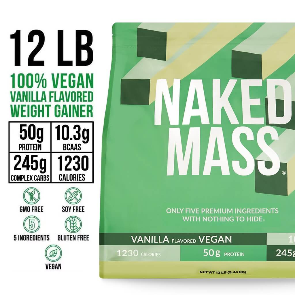 Vanilla Vegan Mass Gainer Supplement - Vanilla (Vegan) 12LB - Serious Muscle Building Nutrition