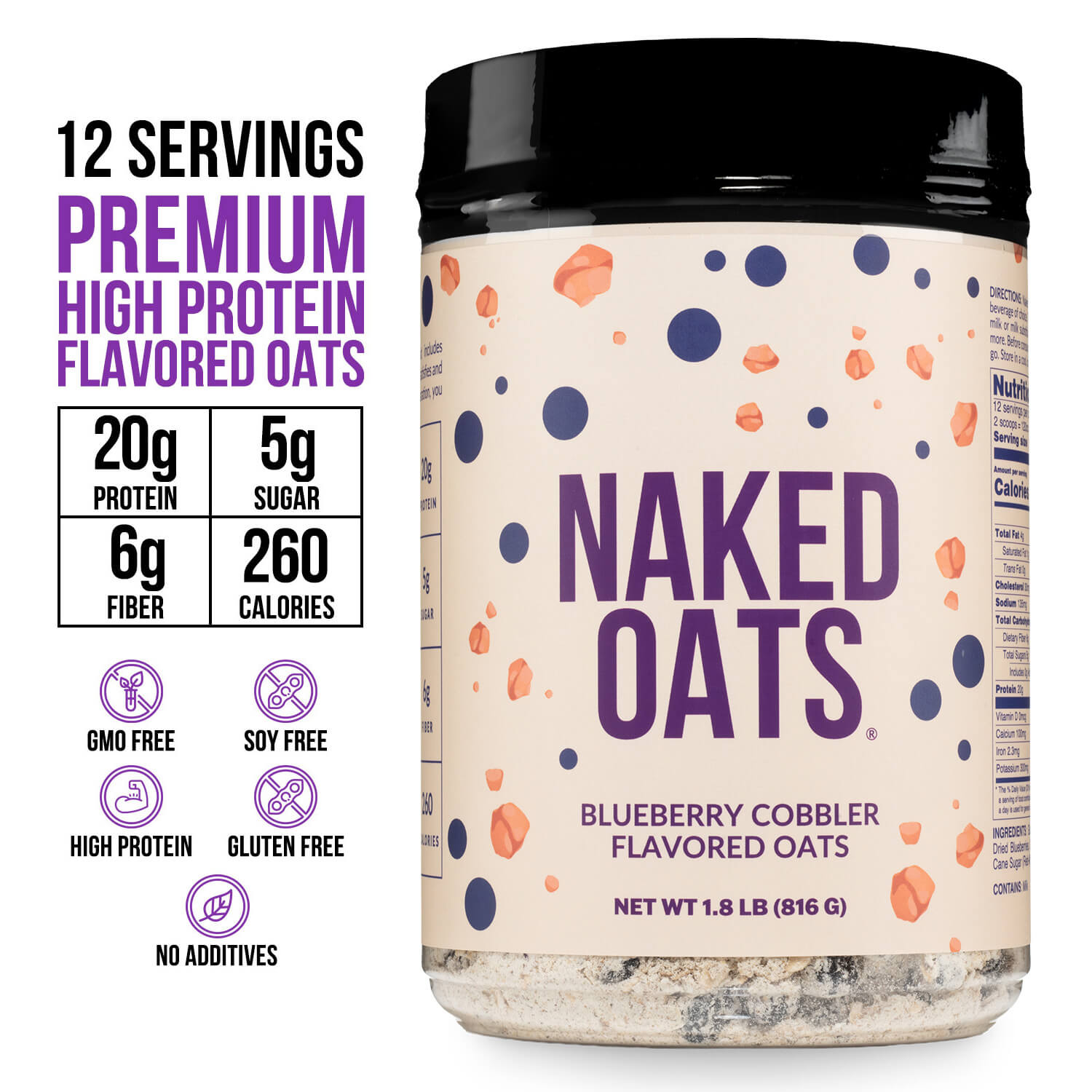 Blueberry Cobbler Protein Oats - Blueberry Cobbler - Daily Active Lifestyle Essential