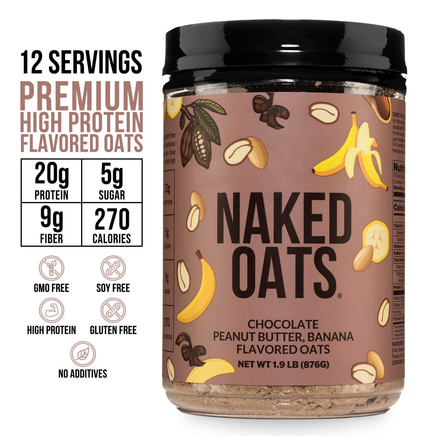 Chocolate Peanut Butter Banana Protein Oats - Chocolate PB Banana - Daily Active Lifestyle Essential