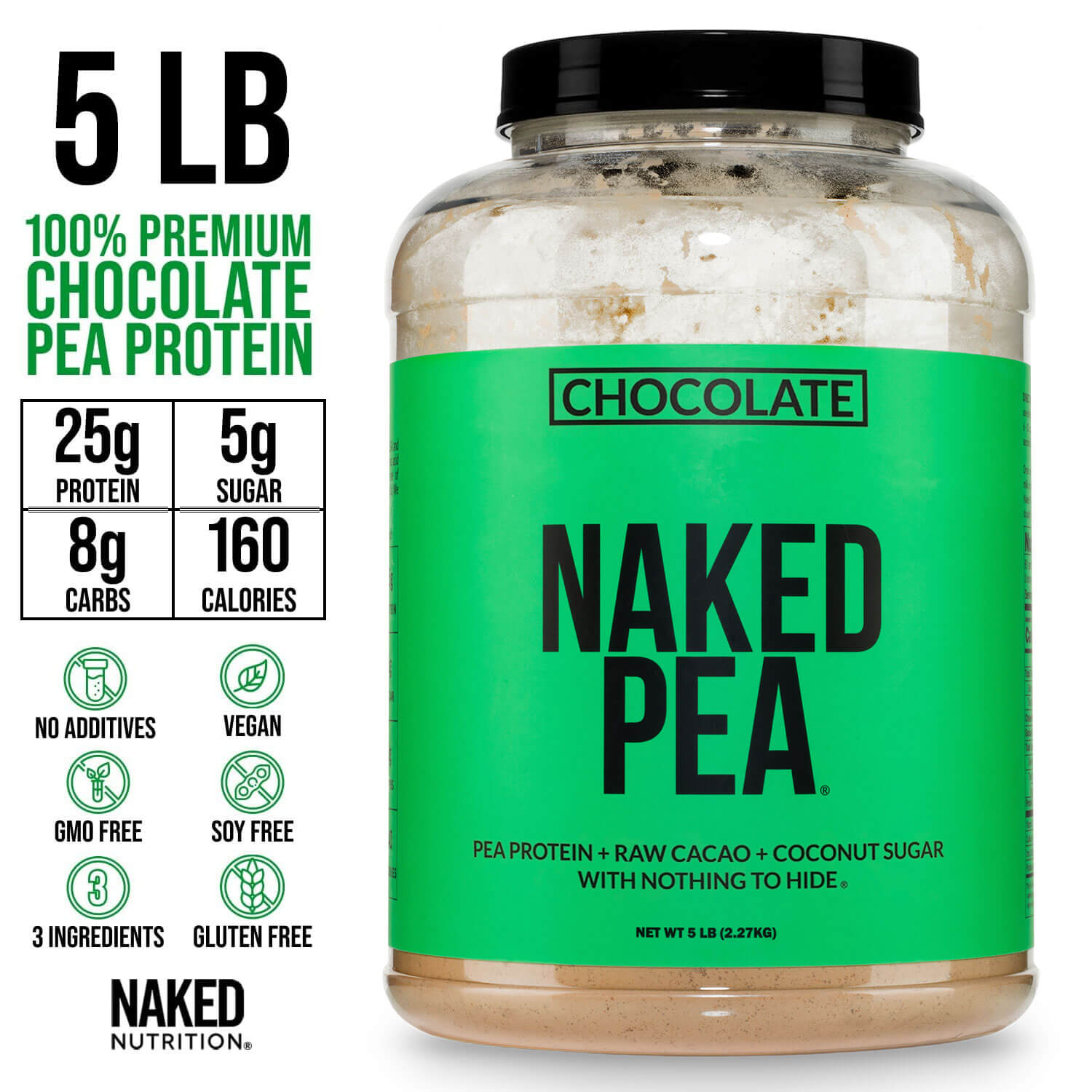 Chocolate Pea Protein Powder - Chocolate - Simple Dairy Free Protein Powder