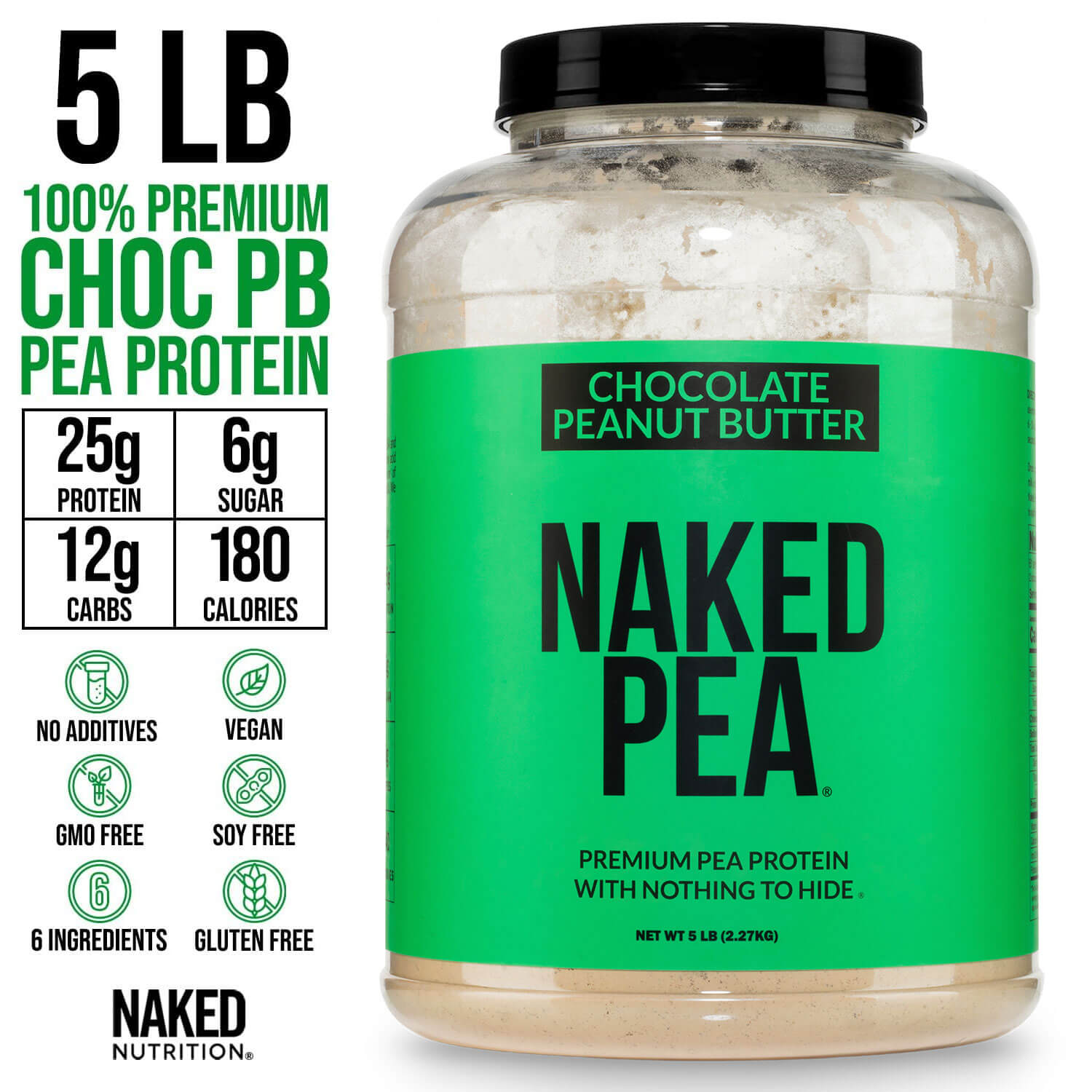 Chocolate Peanut Butter Pea Protein Powder - Chocolate PB - Simple Dairy Free Protein Powder