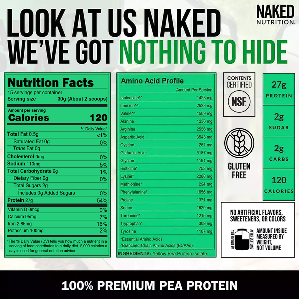Pea Protein Powder 1lb - Unflavored - Simple Dairy Free Protein Powder