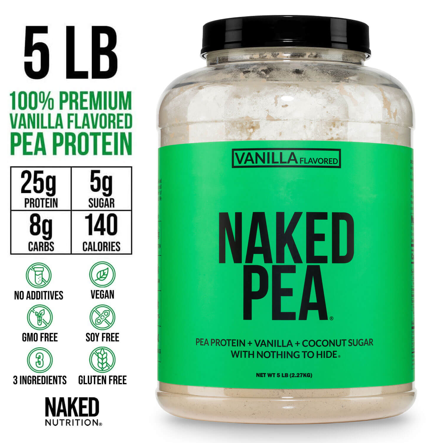 Vanilla Pea Protein Powder - Vanilla - Simple Dairy Free Protein Powder