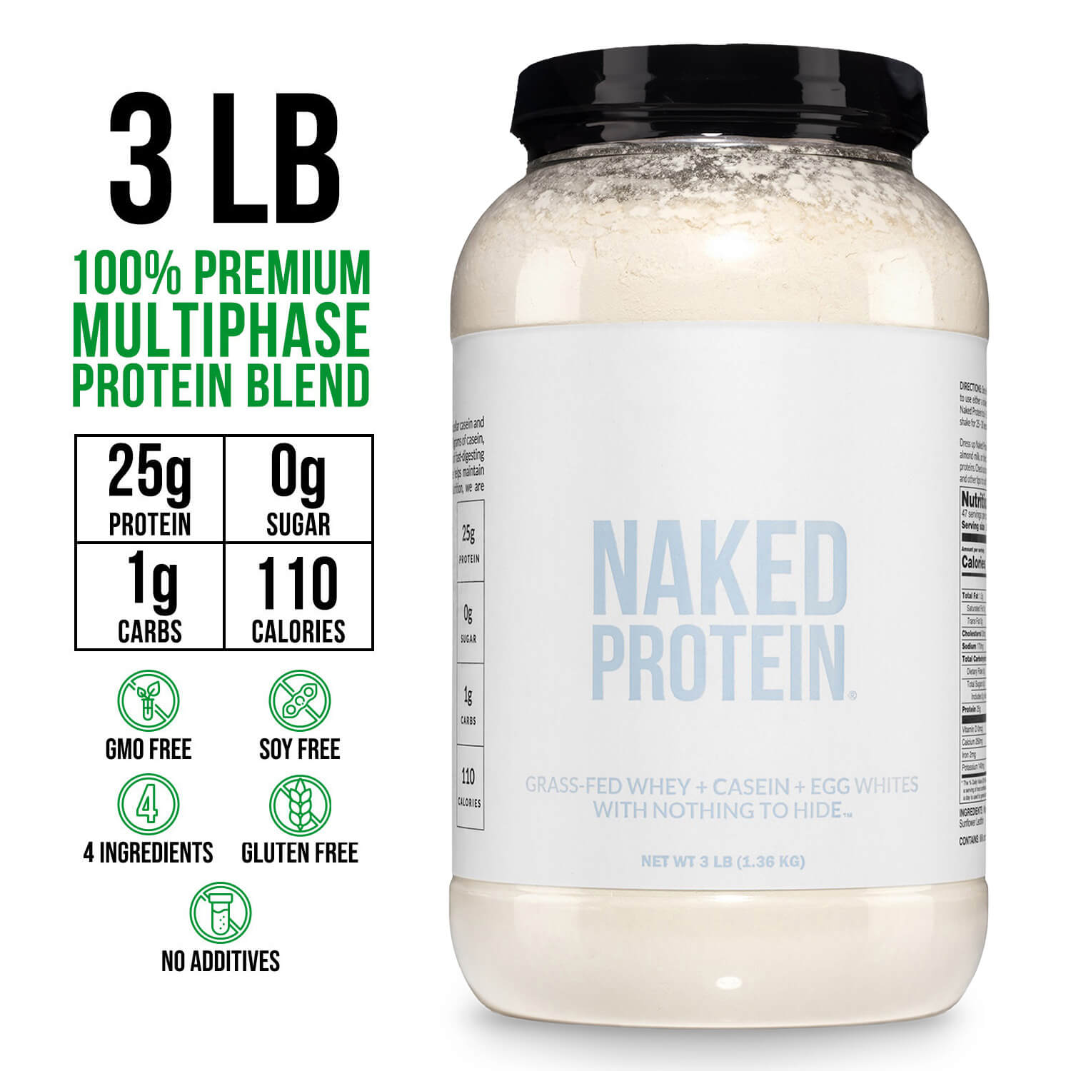 Protein Powder Blend - 3LB Egg Whey & Casein Protein Blend - 3LB - Post Workout Protein Blend