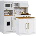 Pretend Kitchen Toy Set for Kids with Lights Sounds Island Espresso Machine for active play and family fun