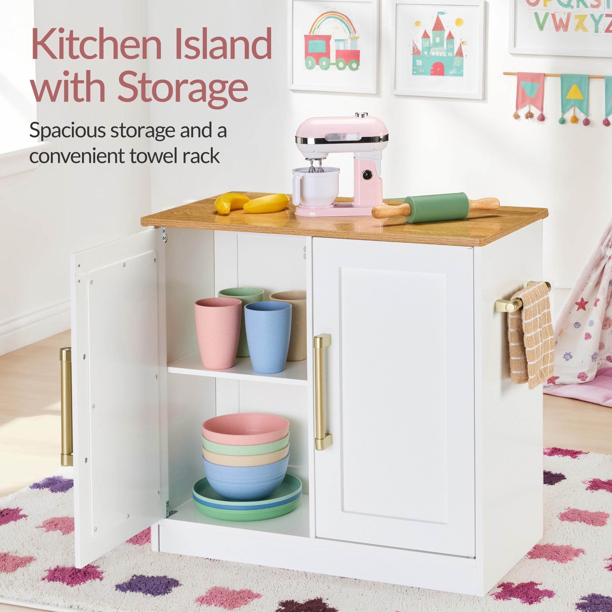 Pretend Kitchen Toy Set for Kids with Lights Sounds Island Espresso Machine for active play and family fun