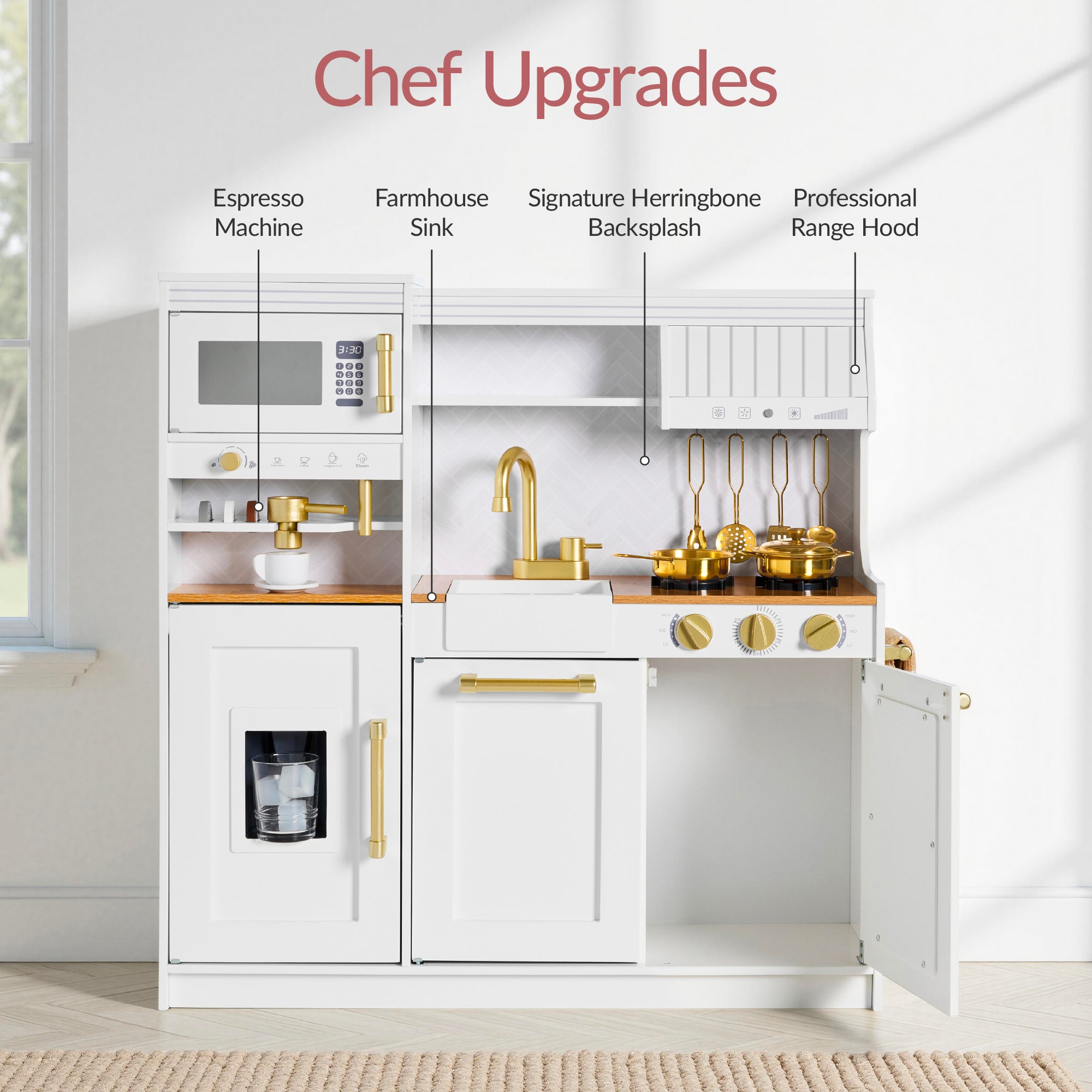 Pretend Play Kitchen with Espresso Machine for home, family, and everyday needs