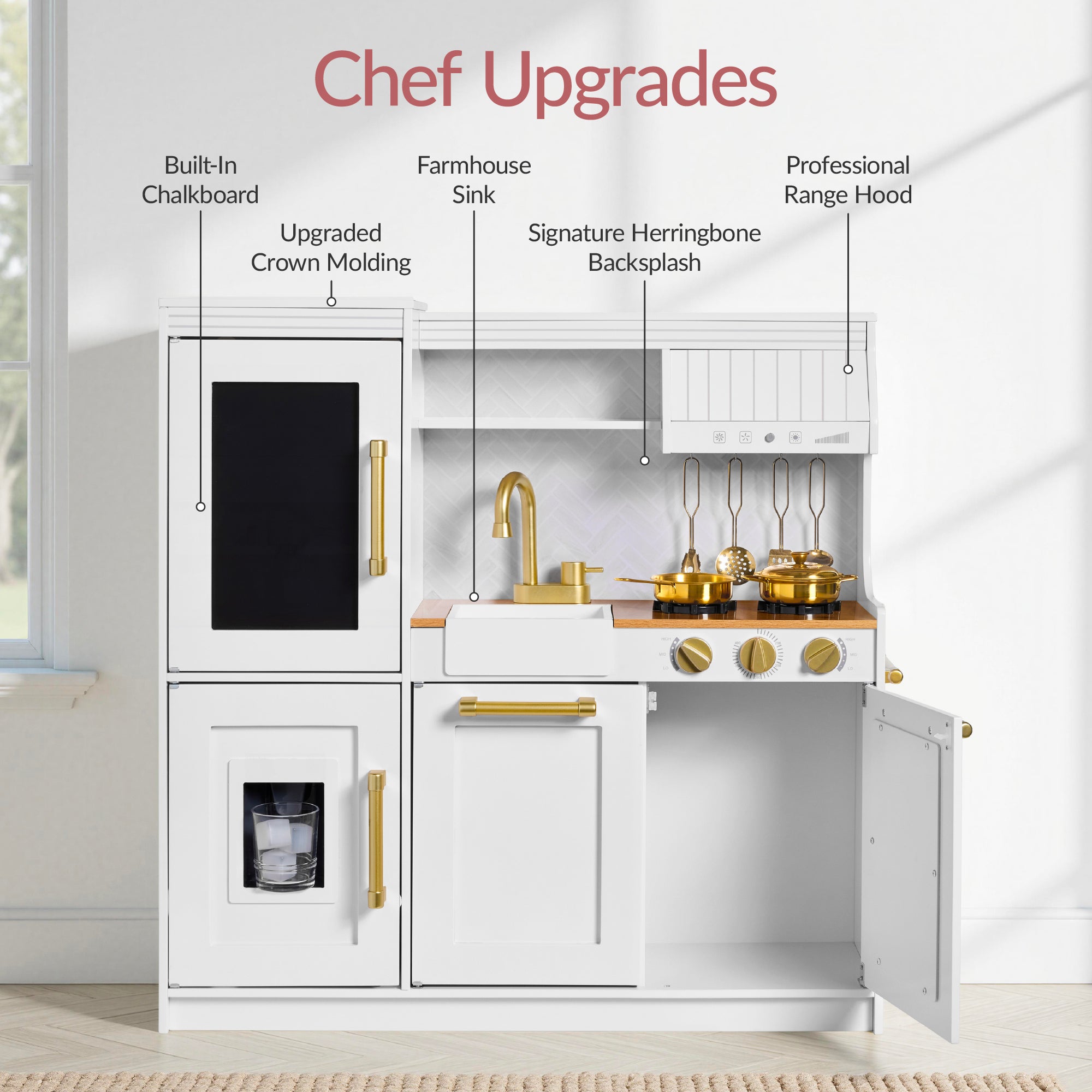 Pretend Play Kitchen with Framed Chalkboard with dependable design for family fun, playrooms, and game time