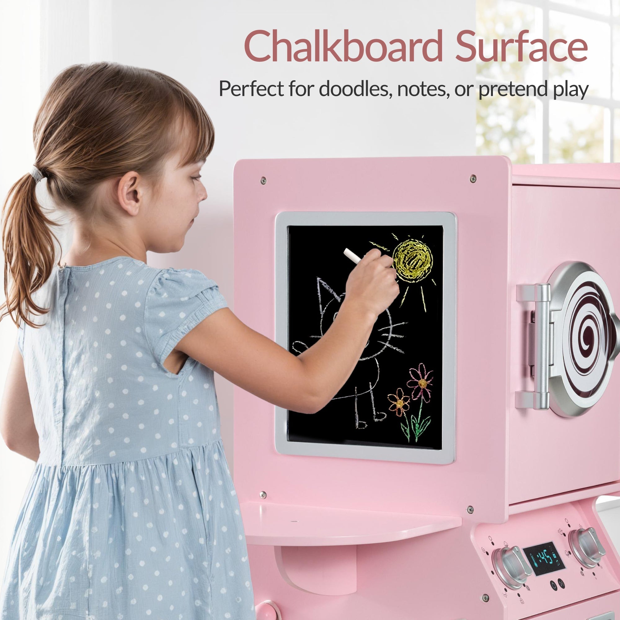 Pretend Play Kids Wooden Washer and Dryer Set with Laundry Accessories designed for kids' playtime and gifts