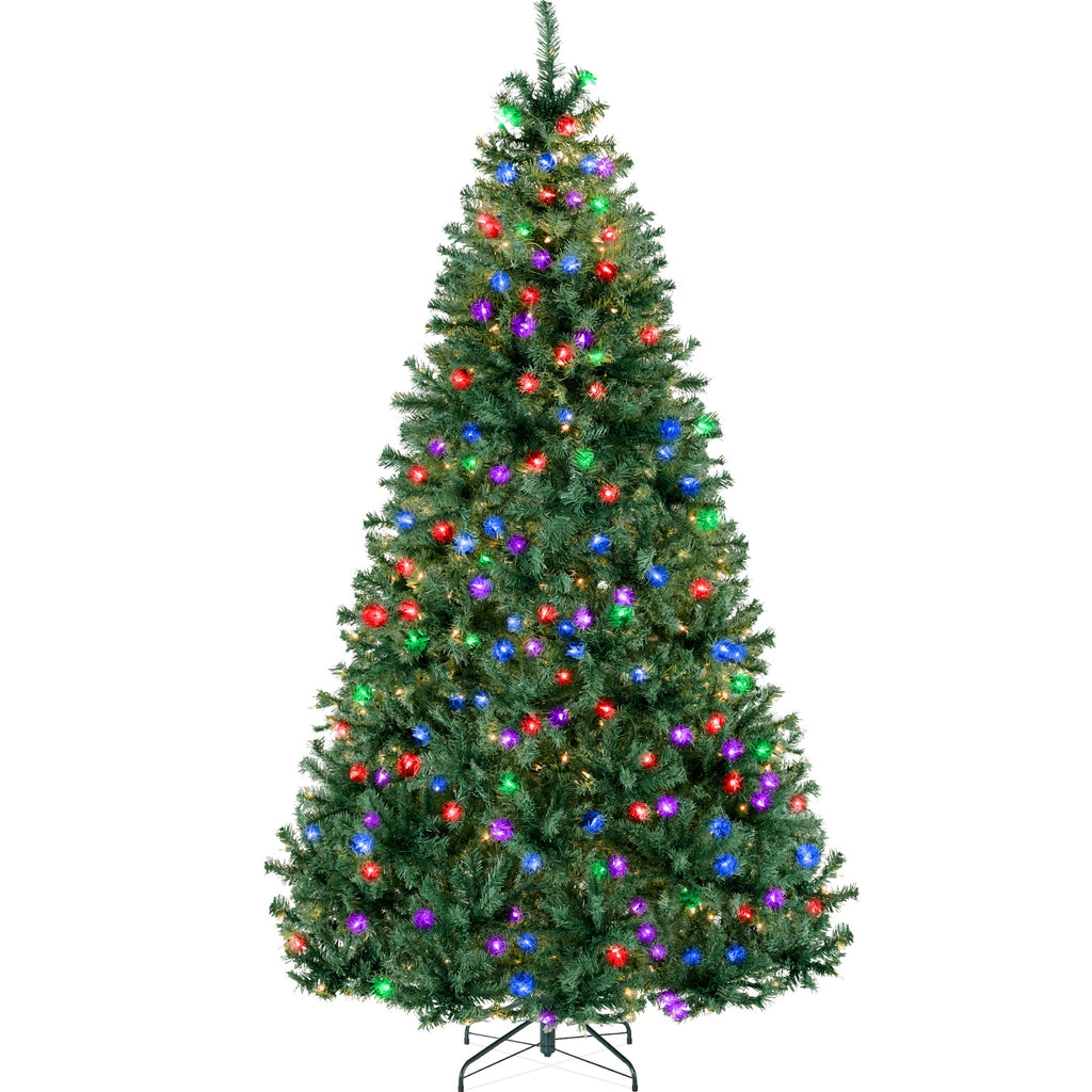 Premium Artificial Pre-Lit Pine Christmas Tree with 1,000 Tips 250 Lights with eye-catching holiday style