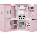 Pretend Play Corner Kitchen Wooden Toy Set for Kids with Lights Sounds designed for kids' playtime and gifts