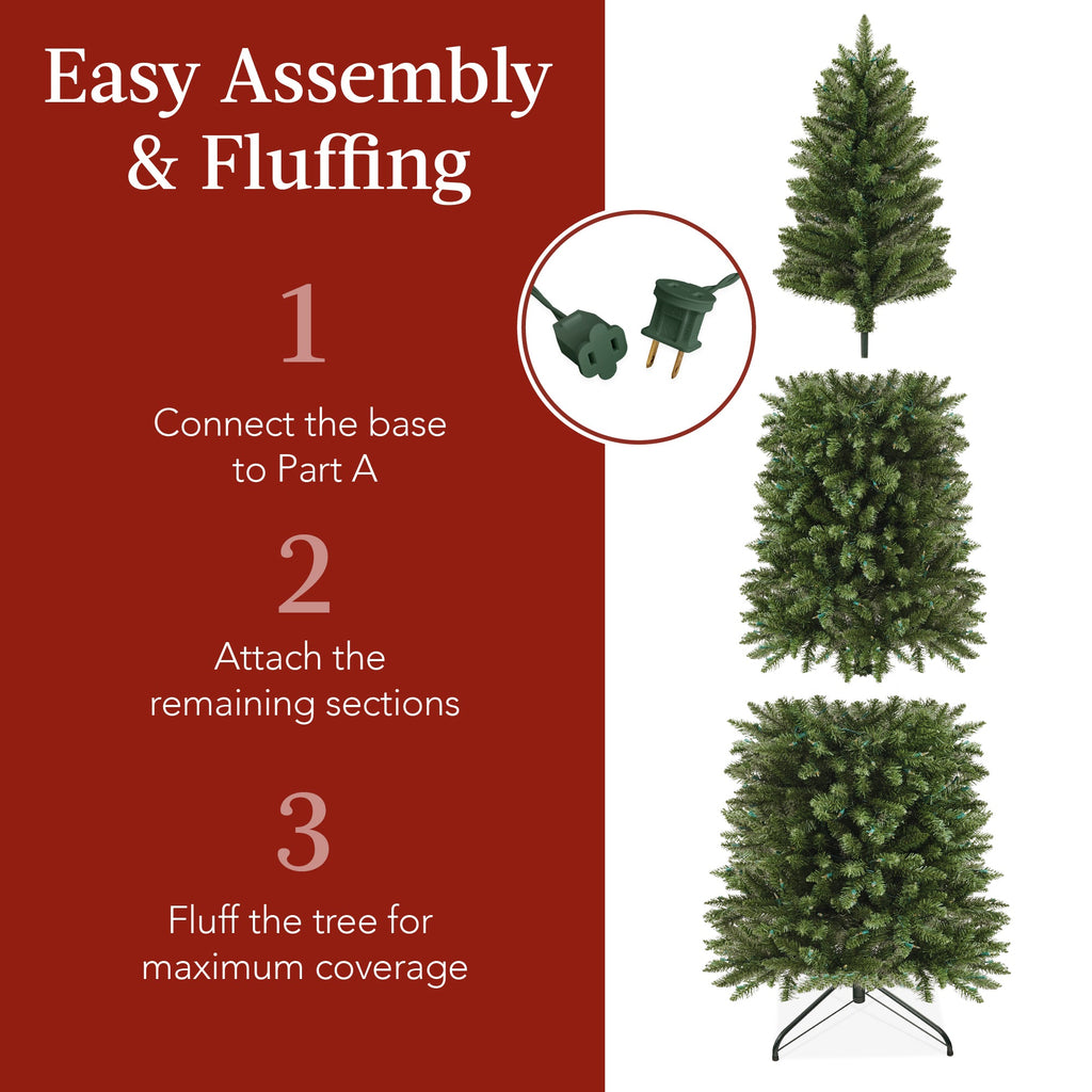 Prelit Spruce Pencil Christmas Tree with Incandescent Lights with eye-catching holiday style
