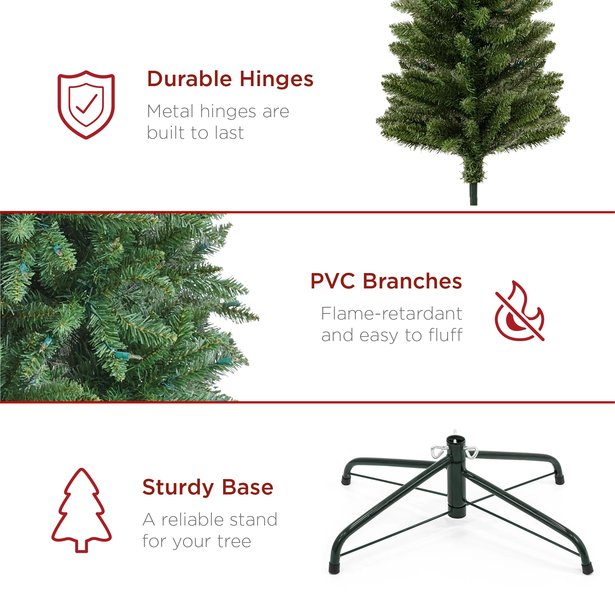 Prelit Spruce Pencil Christmas Tree with Incandescent Lights with eye-catching holiday style
