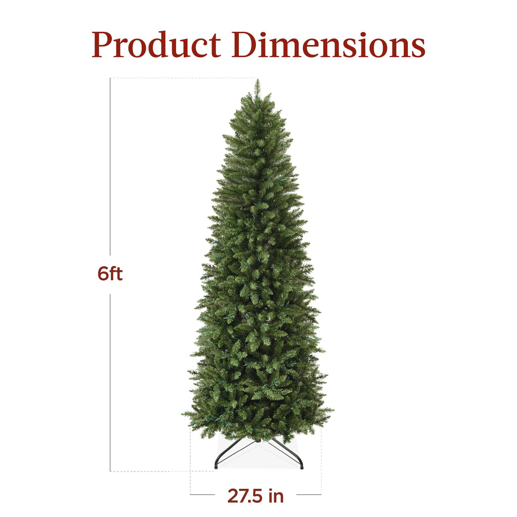 Prelit Spruce Pencil Christmas Tree with Incandescent Lights with eye-catching holiday style