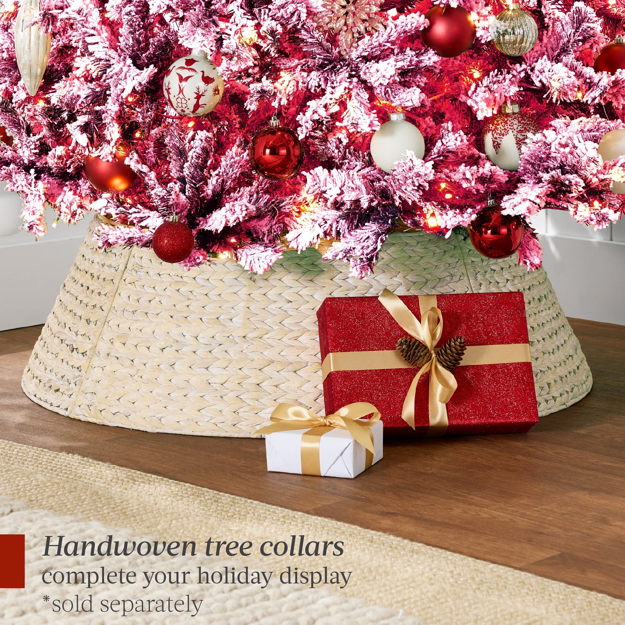 Prelit Pink Christmas Tree Snow Flocked Full Holiday Decor with Metal Base for indoor and outdoor holiday displays