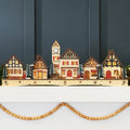 Pre-Lit Wooden Christmas Village Winter Mantel Decor with 20 LED Lights with eye-catching holiday style