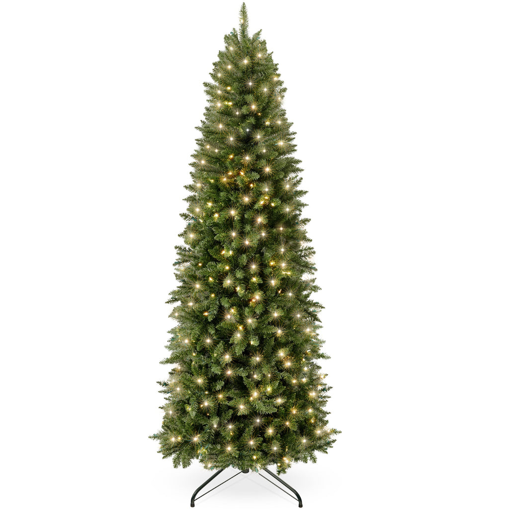 Prelit Spruce Pencil Christmas Tree with Incandescent Lights with eye-catching holiday style