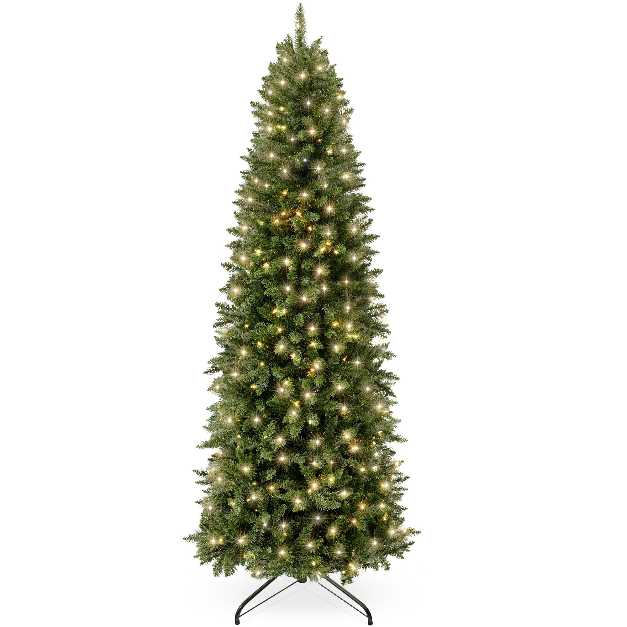 Prelit Spruce Pencil Christmas Tree with Incandescent Lights with eye-catching holiday style