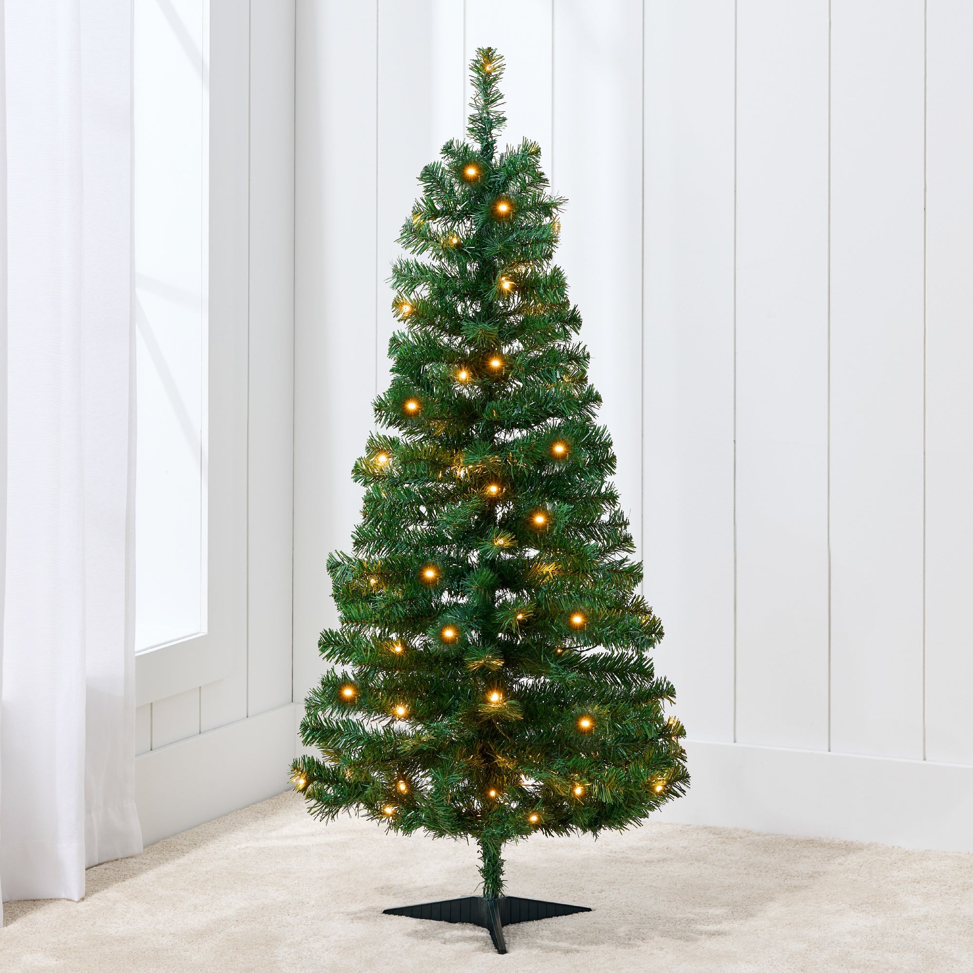 Prelit Colorful Mini Spruce Christmas Tree with LED Lights - 4ft for indoor and outdoor holiday displays
