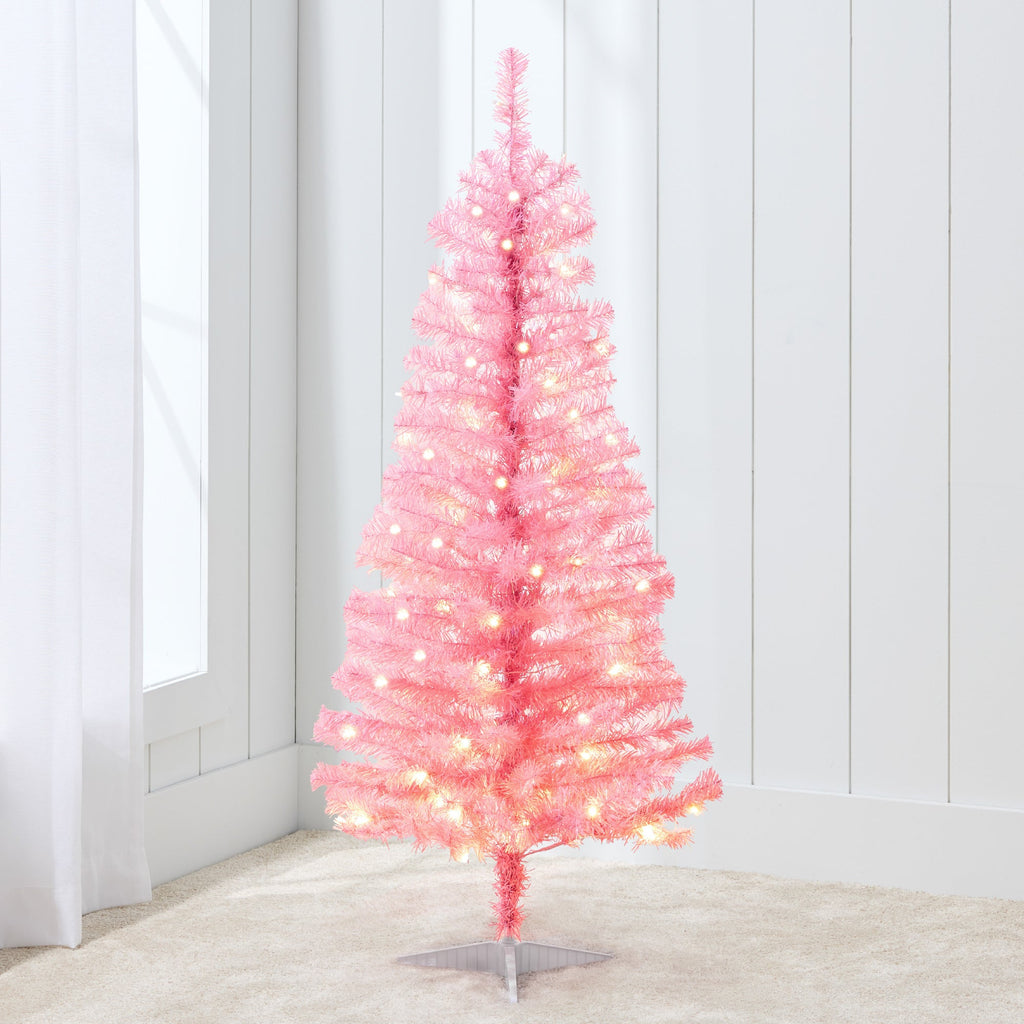 Prelit Colorful Mini Spruce Christmas Tree with LED Lights - 4ft for indoor and outdoor holiday displays
