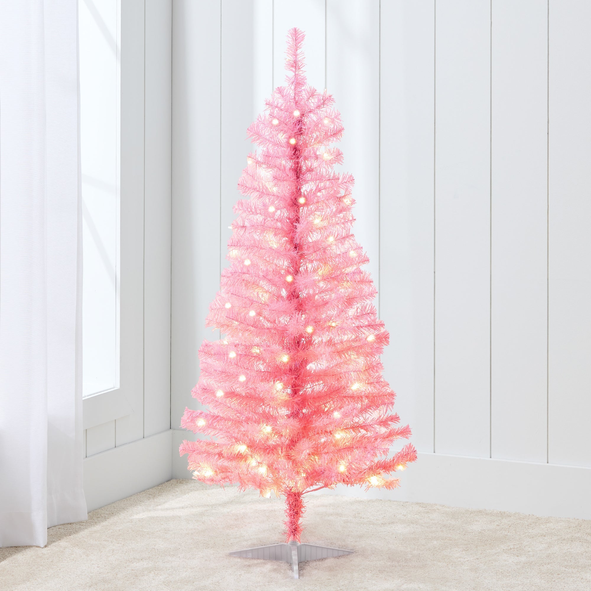 Prelit Colorful Mini Spruce Christmas Tree with LED Lights - 4ft for indoor and outdoor holiday displays