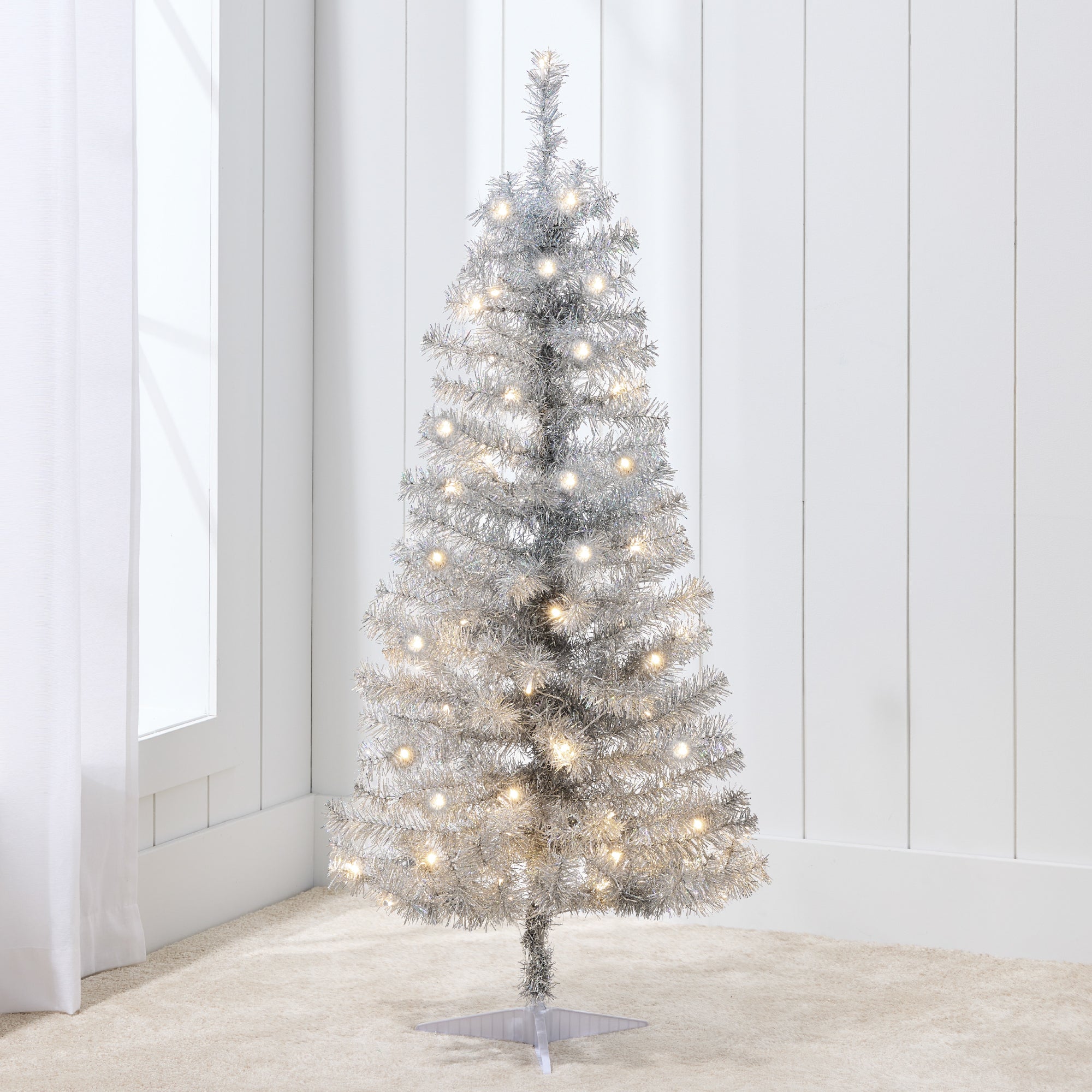 Prelit Colorful Mini Spruce Christmas Tree with LED Lights - 4ft for indoor and outdoor holiday displays