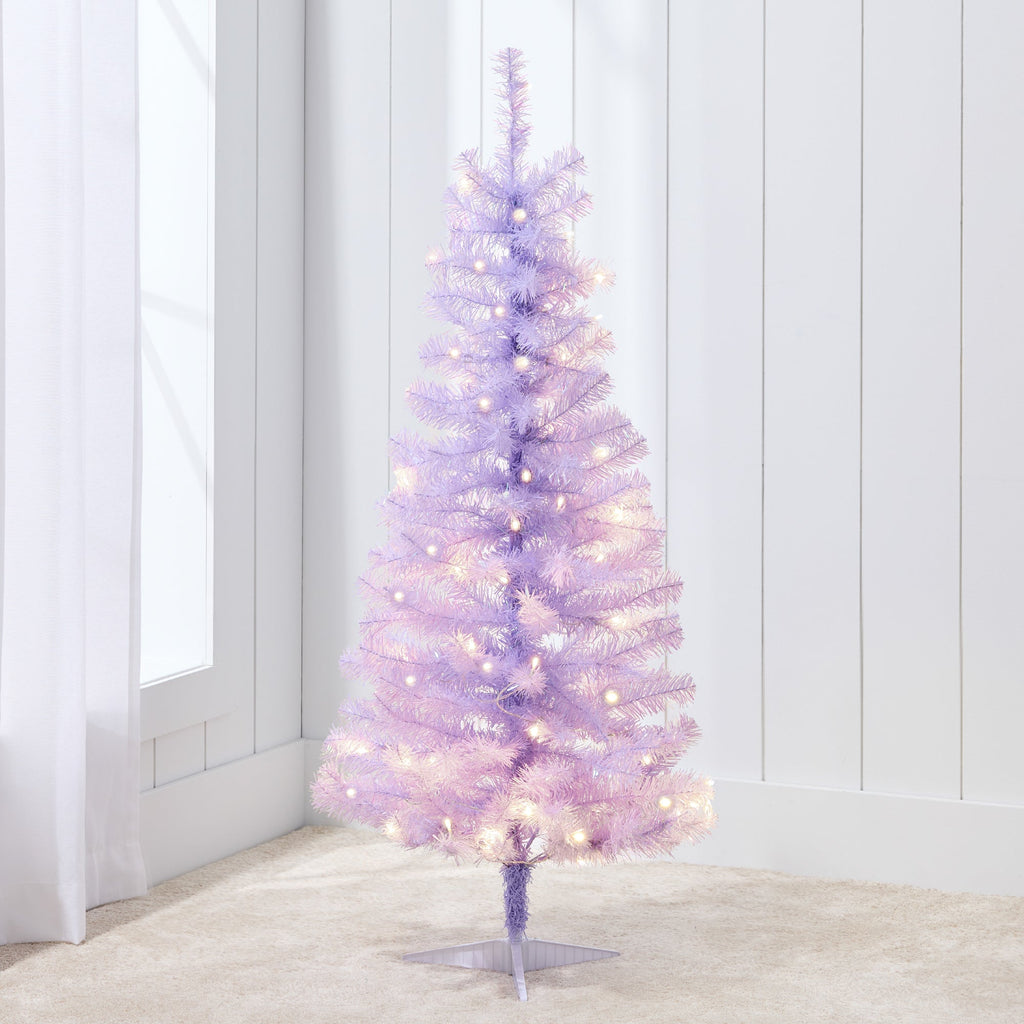 Prelit Colorful Mini Spruce Christmas Tree with LED Lights - 4ft for indoor and outdoor holiday displays