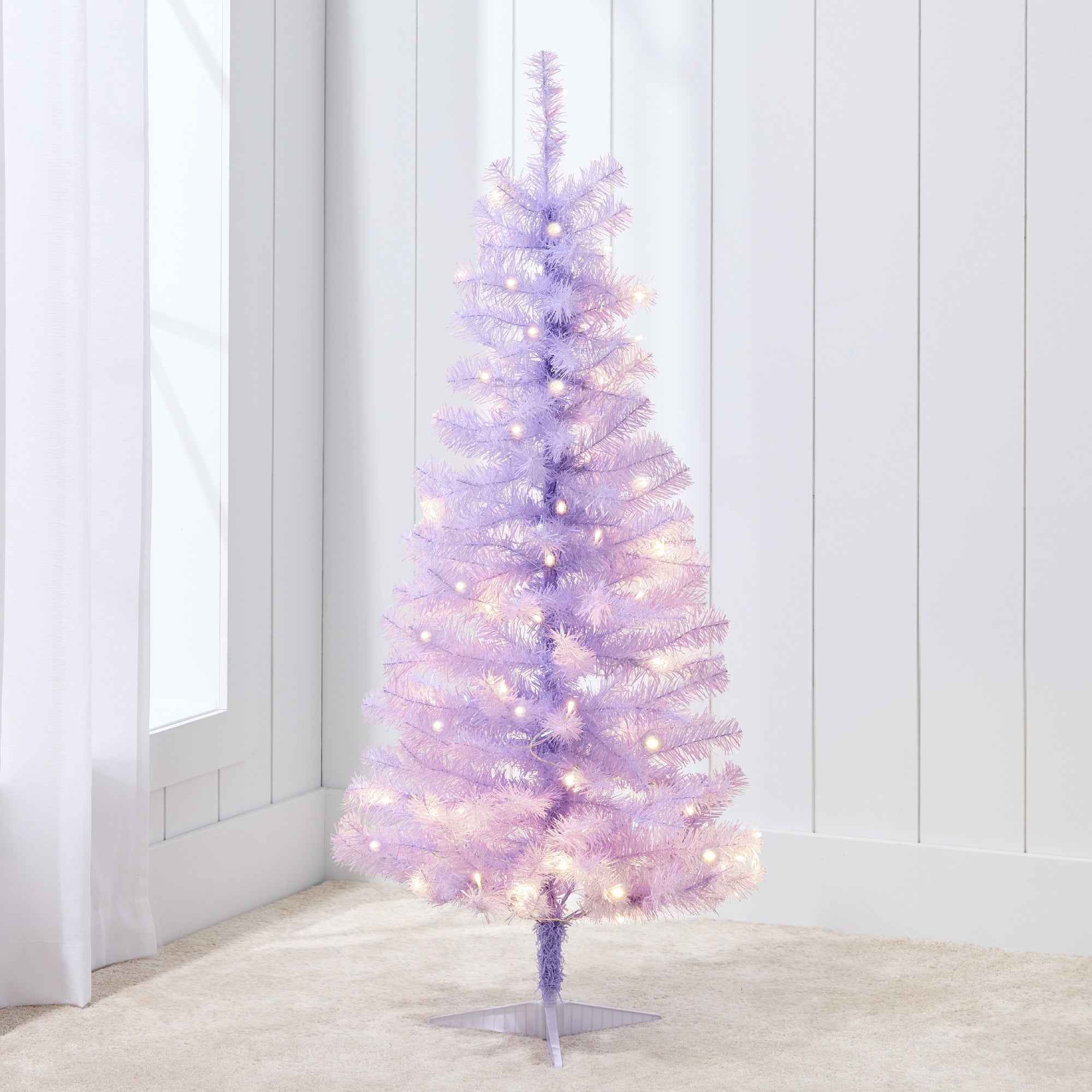 Prelit Colorful Mini Spruce Christmas Tree with LED Lights - 4ft for indoor and outdoor holiday displays