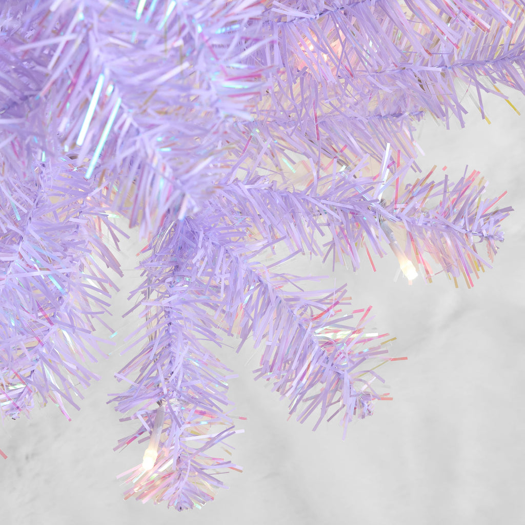 Prelit Colorful Mini Spruce Christmas Tree with LED Lights - 4ft for indoor and outdoor holiday displays