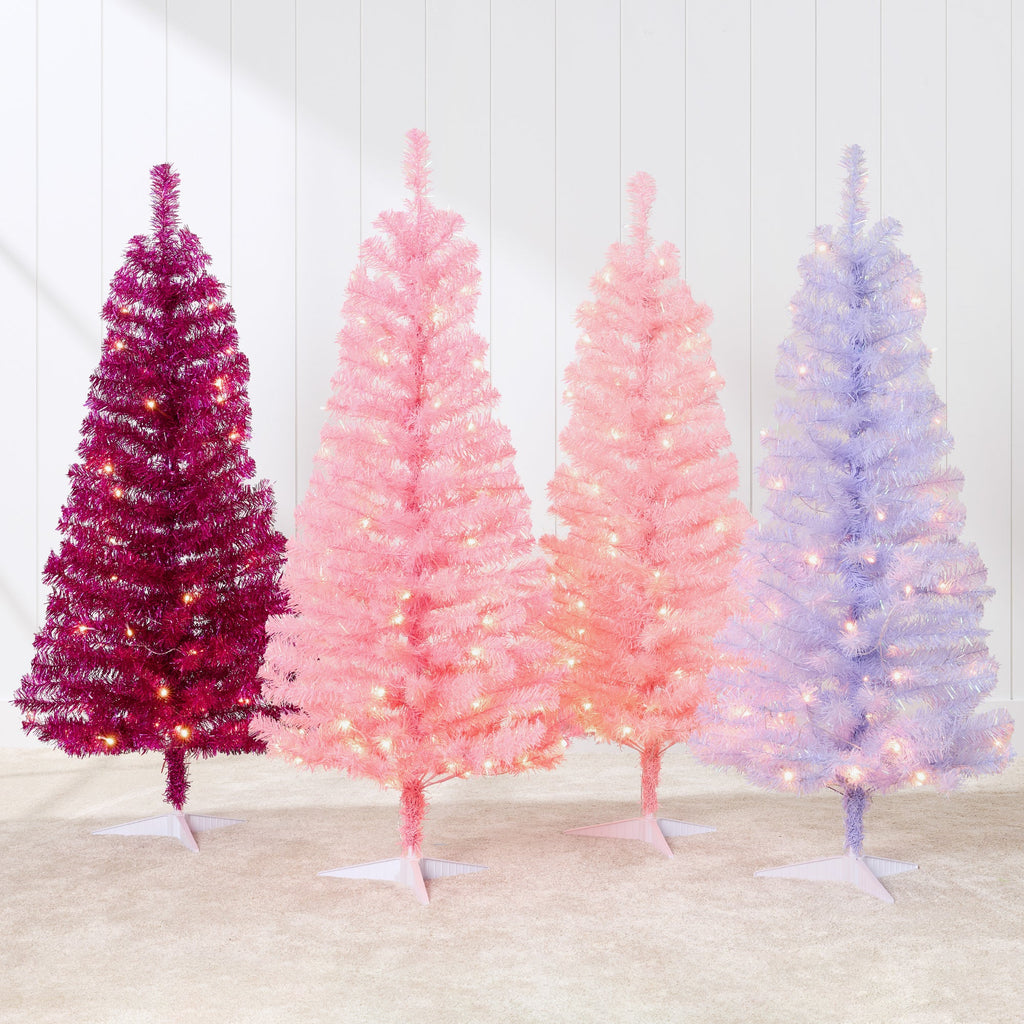 Prelit Colorful Mini Spruce Christmas Tree with LED Lights - 4ft for indoor and outdoor holiday displays