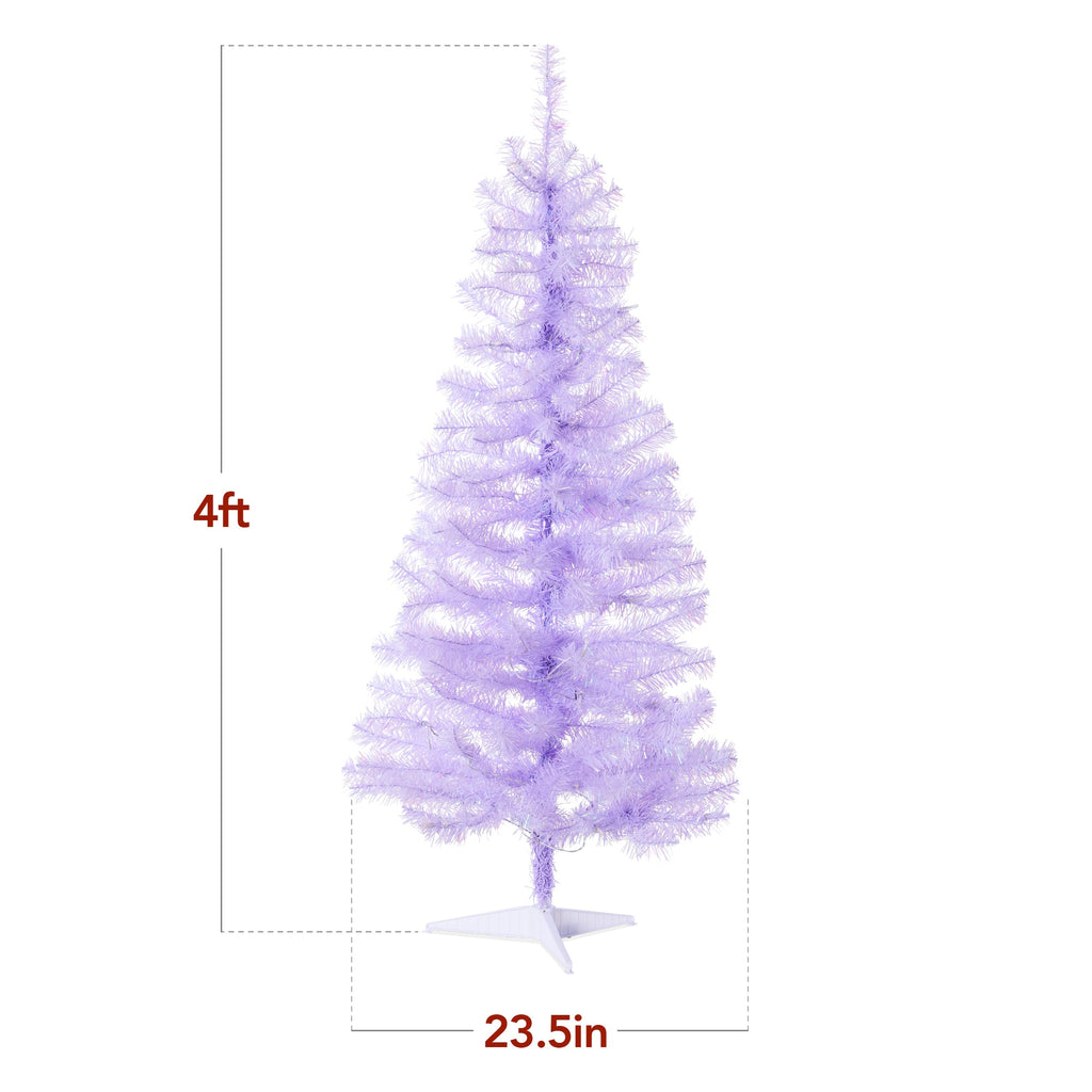 Prelit Colorful Mini Spruce Christmas Tree with LED Lights - 4ft for indoor and outdoor holiday displays