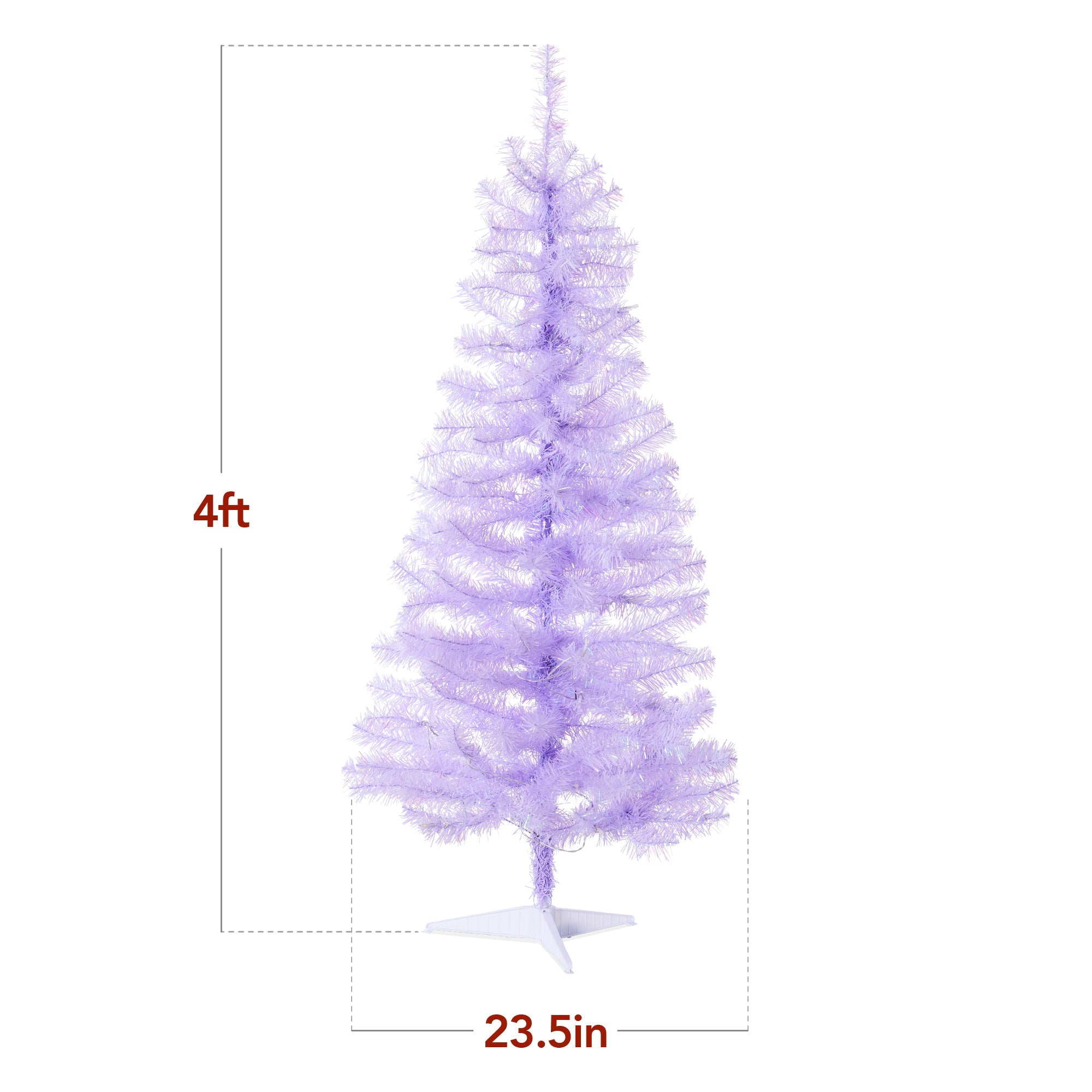 Prelit Colorful Mini Spruce Christmas Tree with LED Lights - 4ft for indoor and outdoor holiday displays